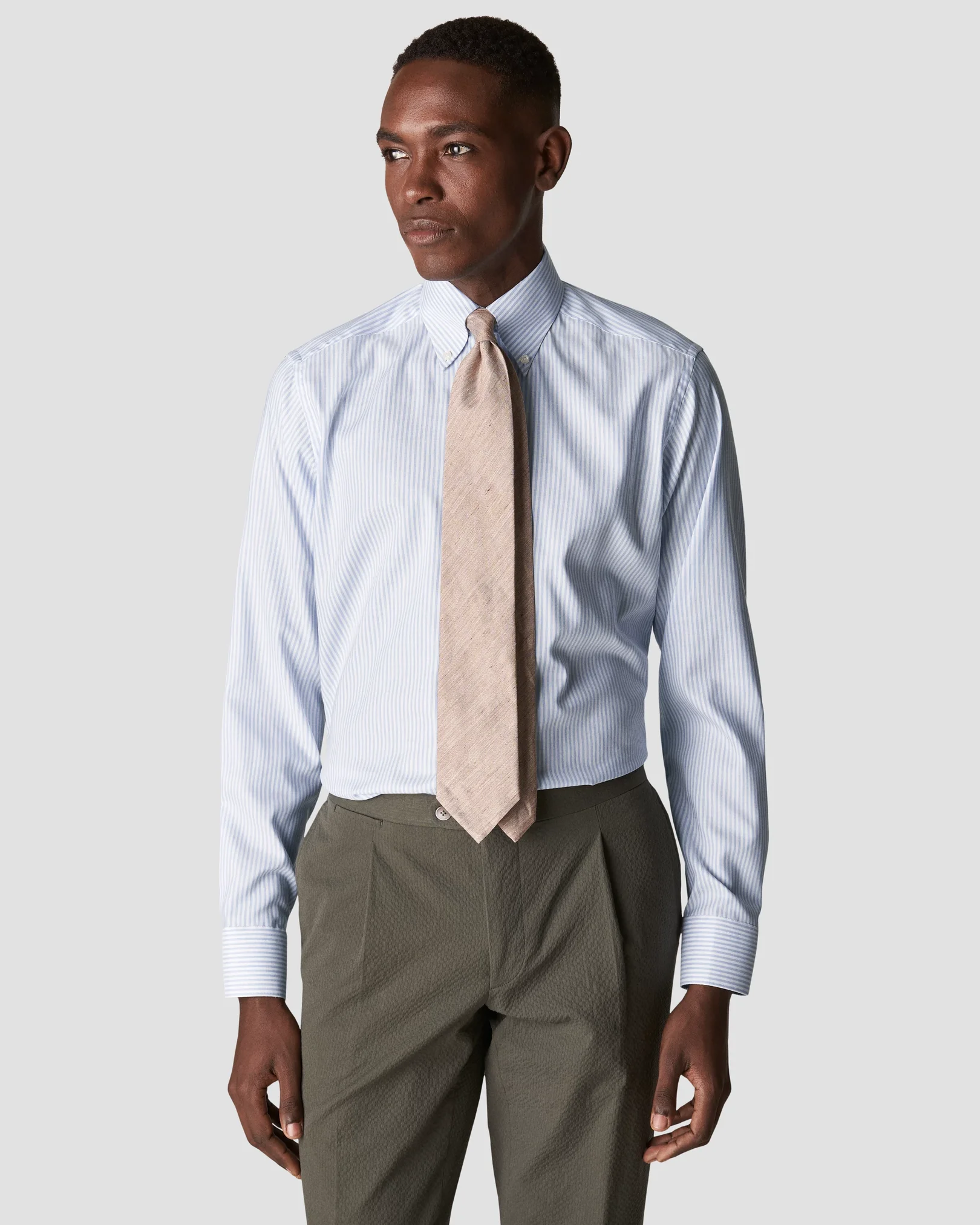 Eton - light blue wrinkle free oxford