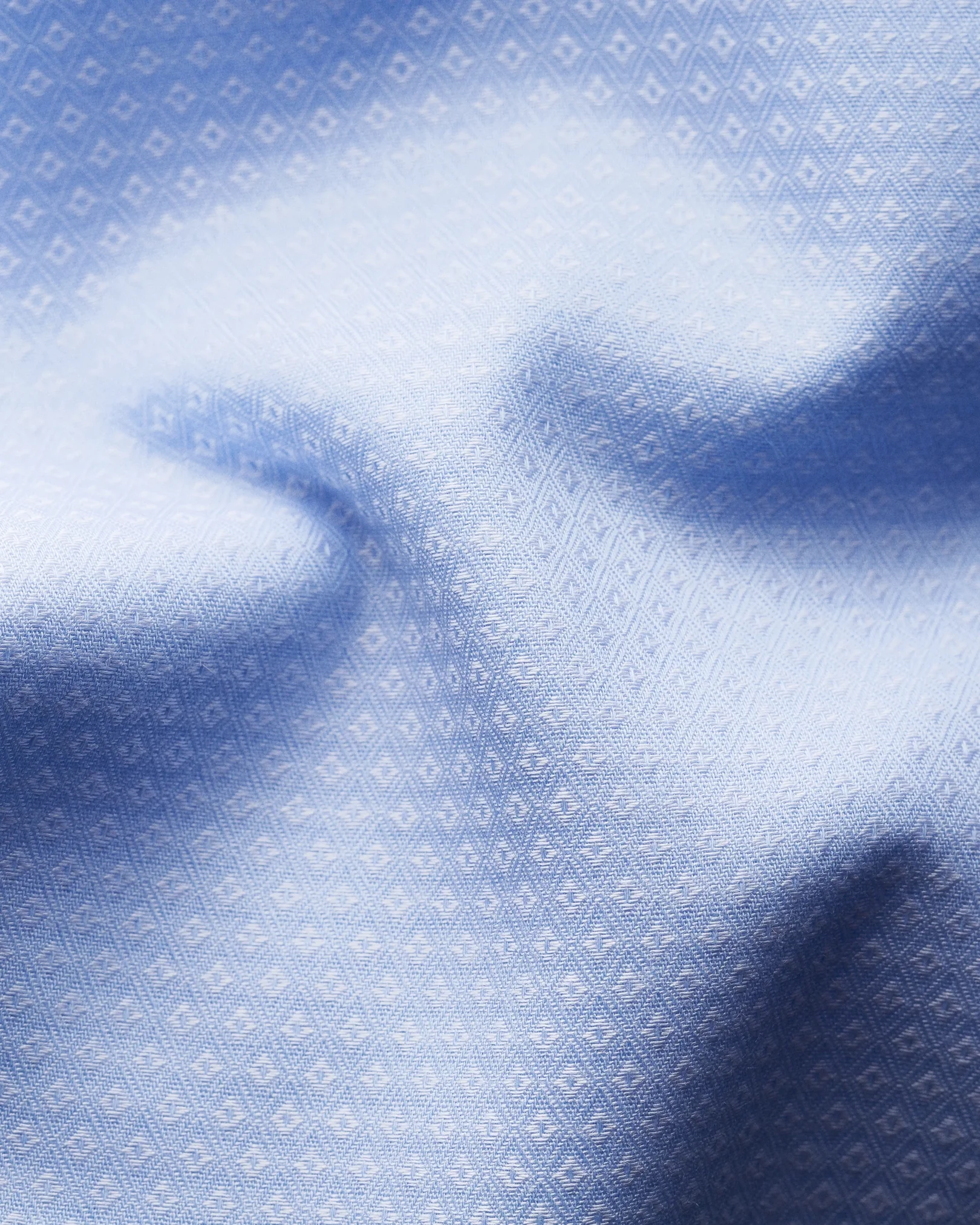 Eton - light blue diamond weave shirt