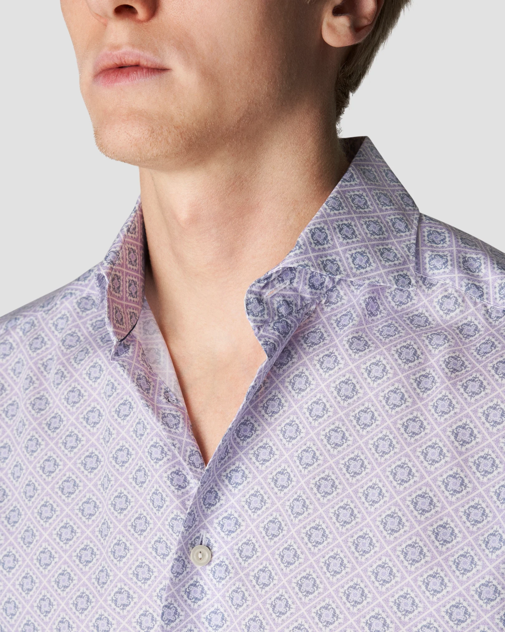 Eton - light purple signature twill medallion print