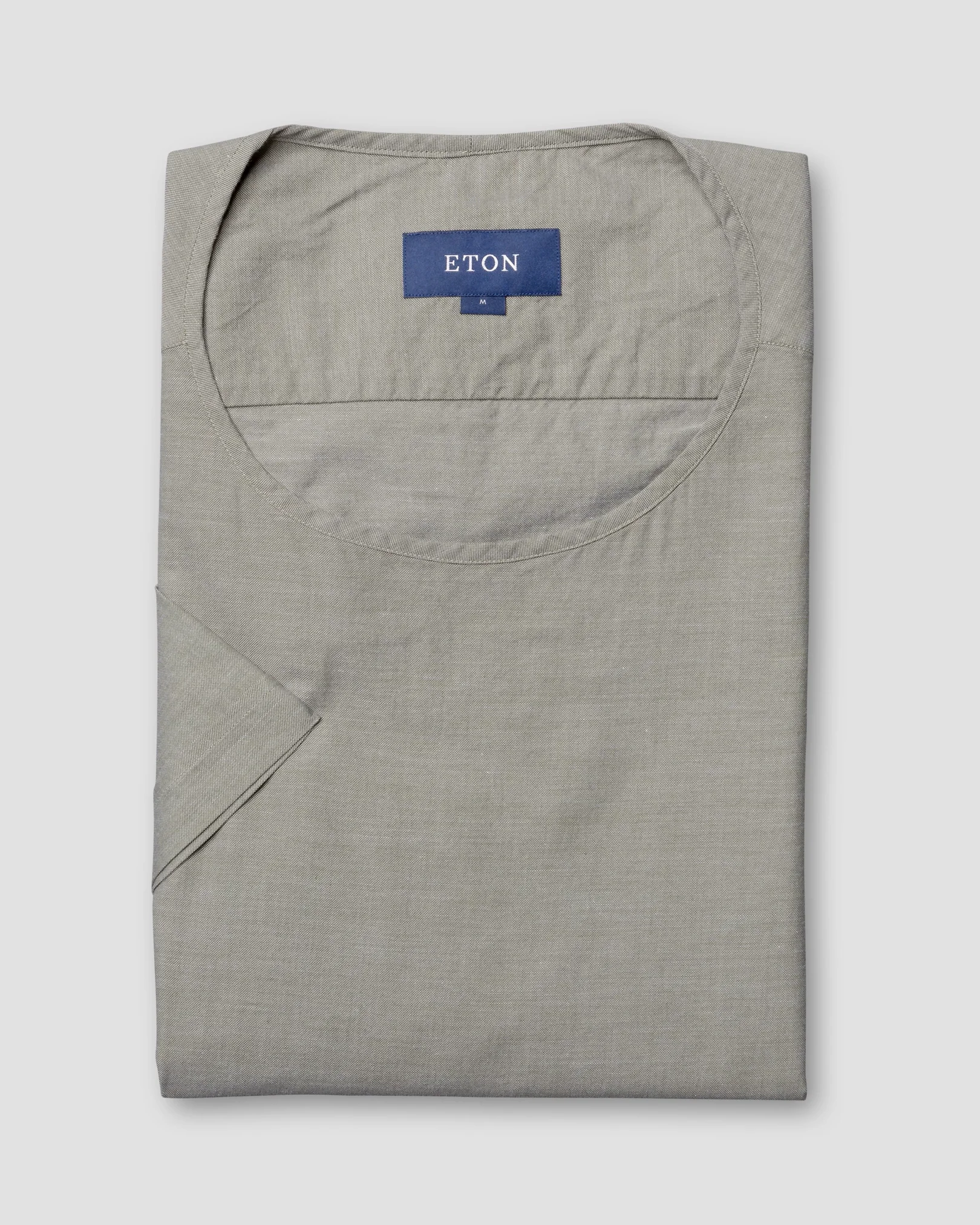 Eton - green t shirt in woven twill