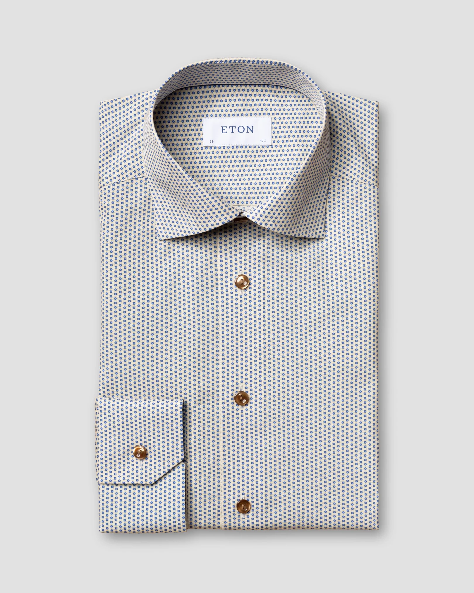 Eton - yellow glass print poplin shirt classic
