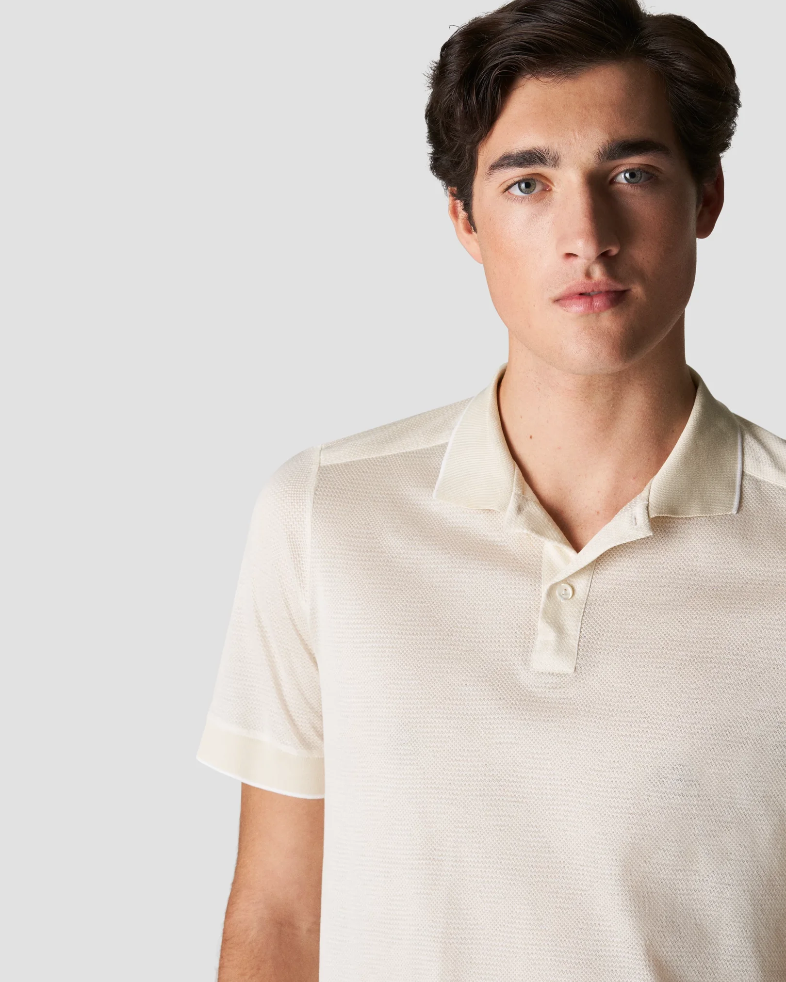 Eton - white knit jacquard