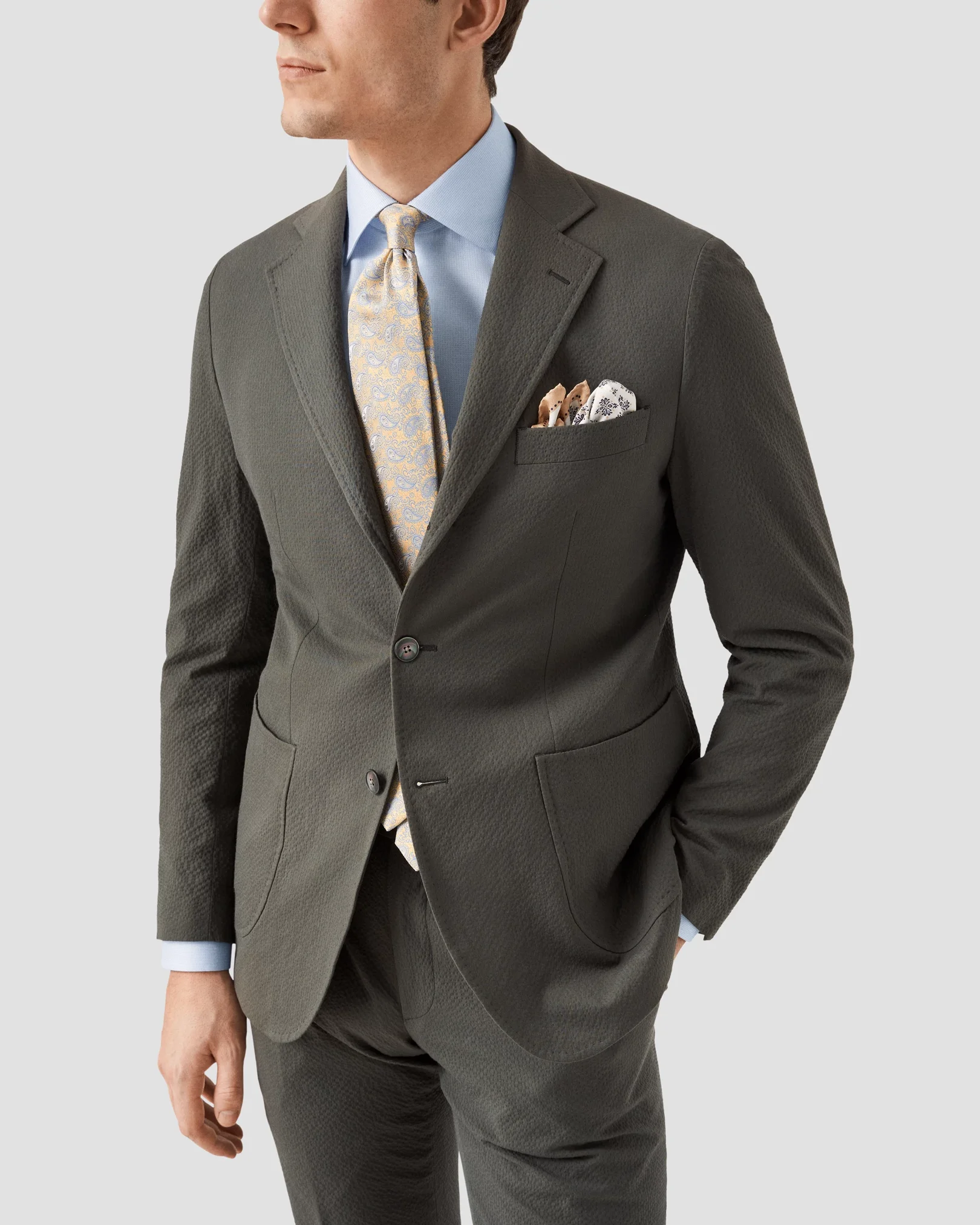 Eton - light blue twill special details