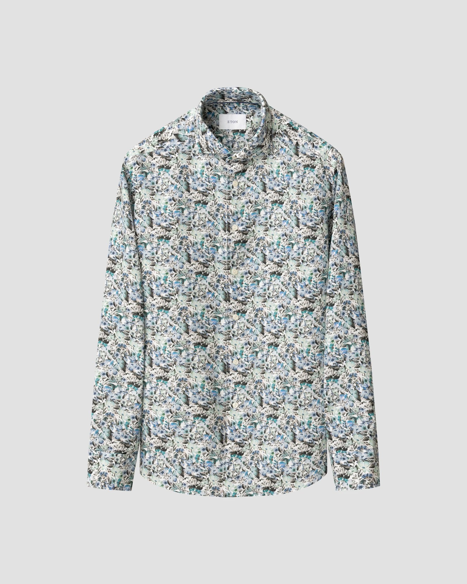 Eton - Soft Mosaic Flower Print Linen Shirt
