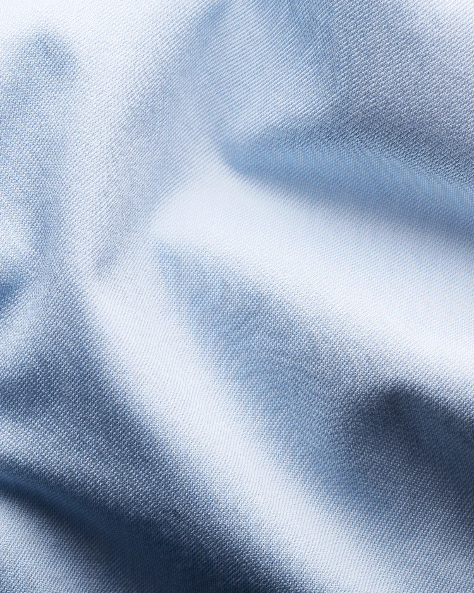 Eton - light blue solid twill band collar shirt