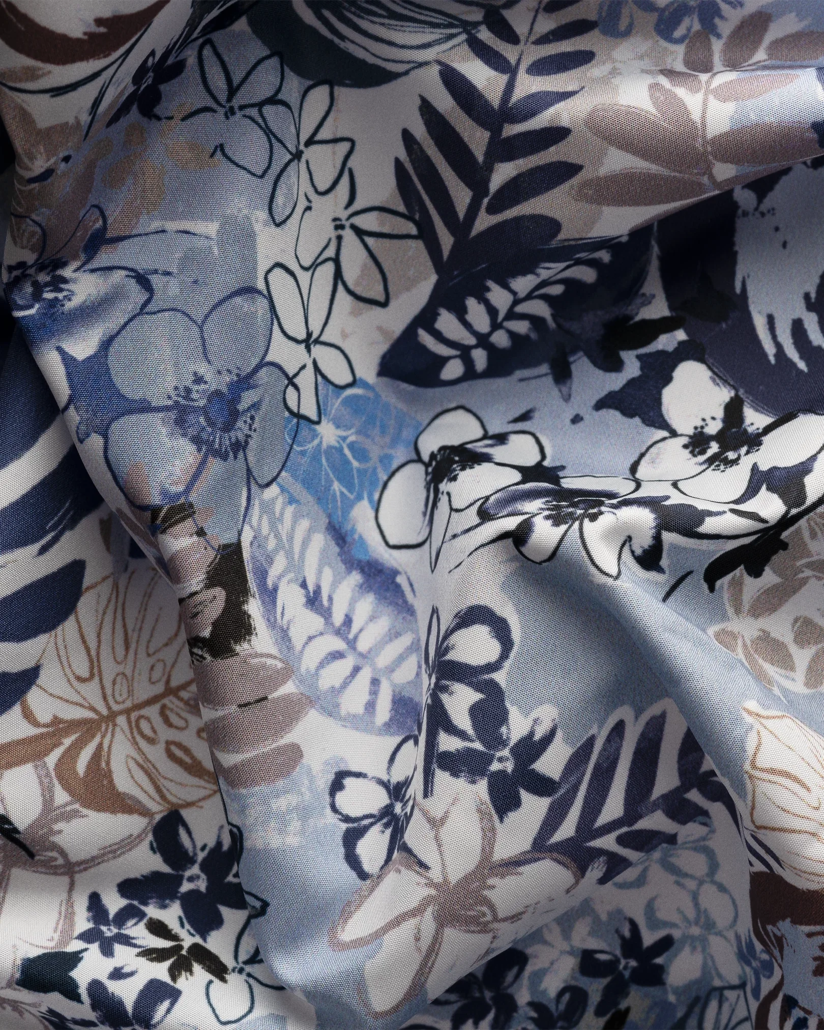 Eton - mid blue floral printed swim shorts