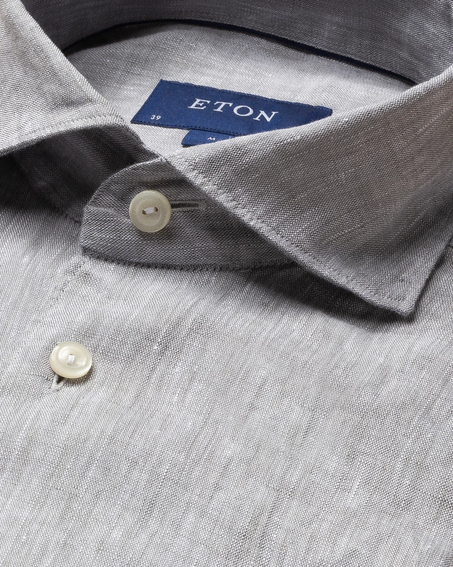 Eton - grey linen extreme cut away shirt