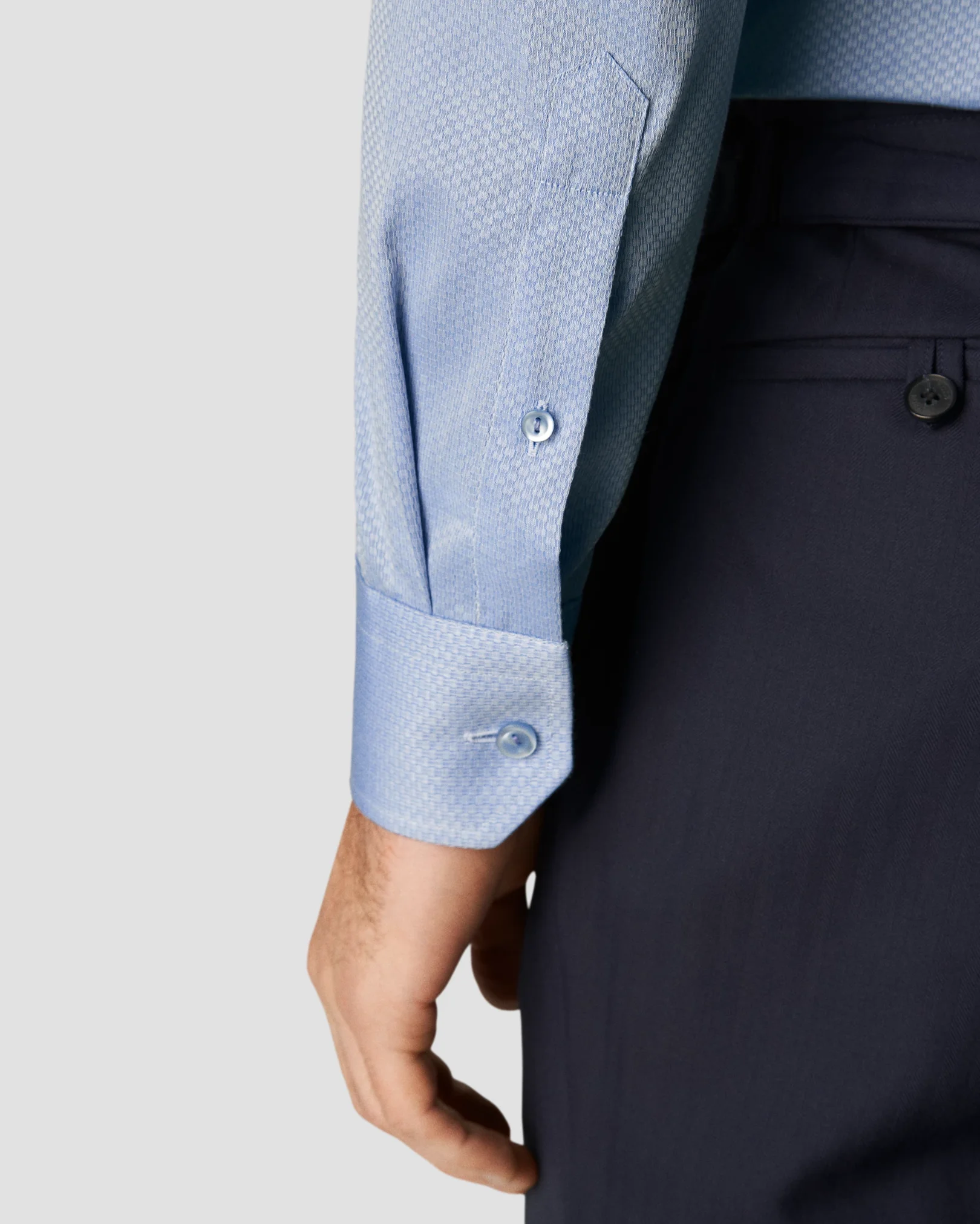 Eton - light blue twill diamond effect