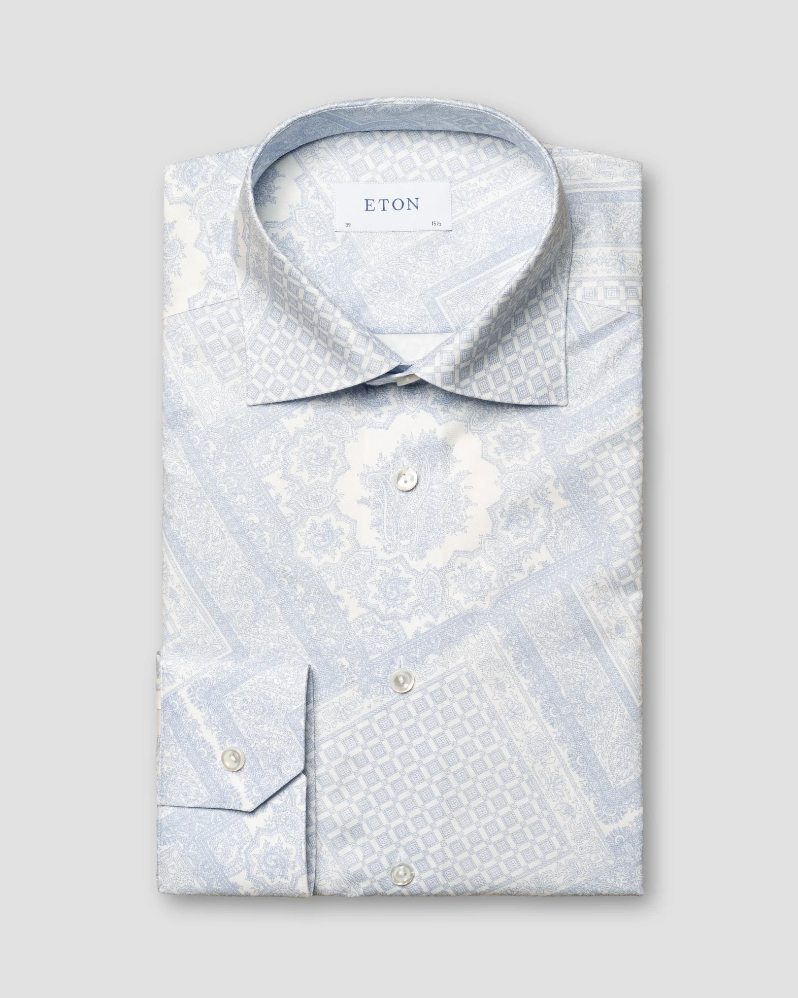 Eton - light blue paisley twill