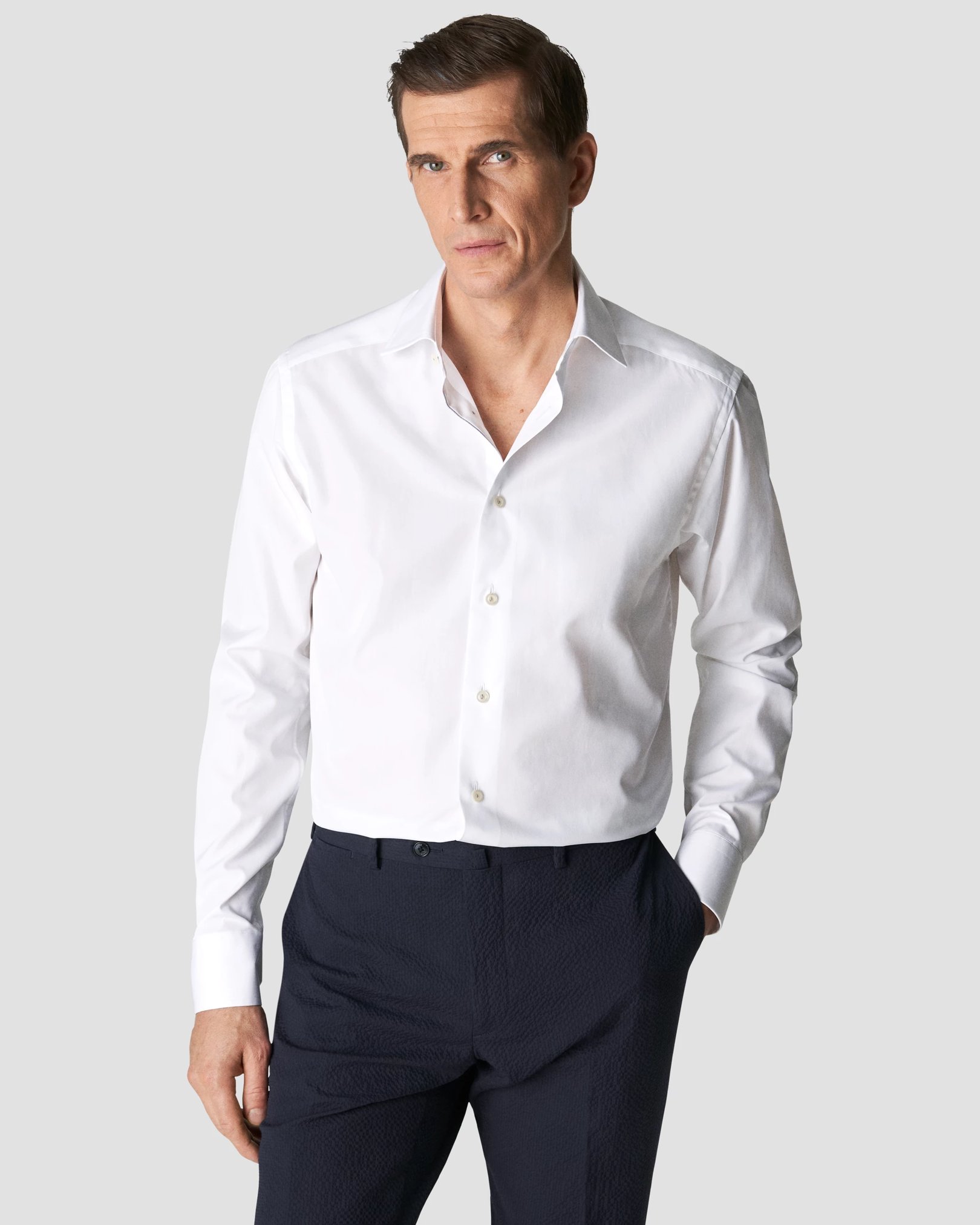 Eton - white plain weave