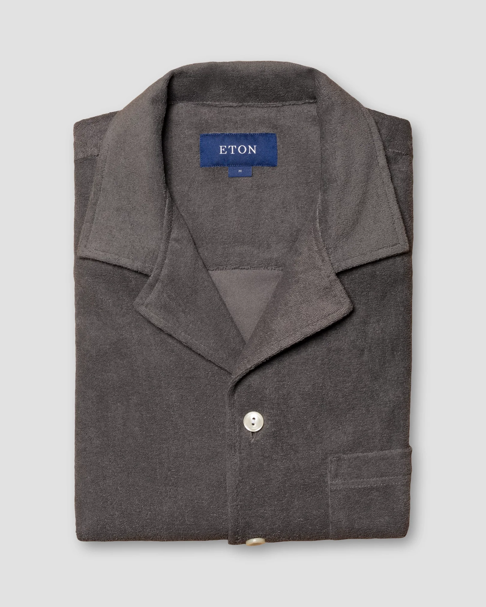 Eton - mid grey jerseyterryfrotte x turn down short terry terry