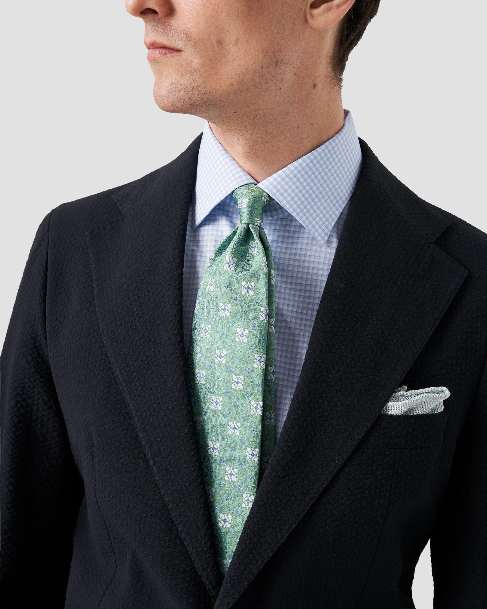 Eton - elevated checked poplin shirt