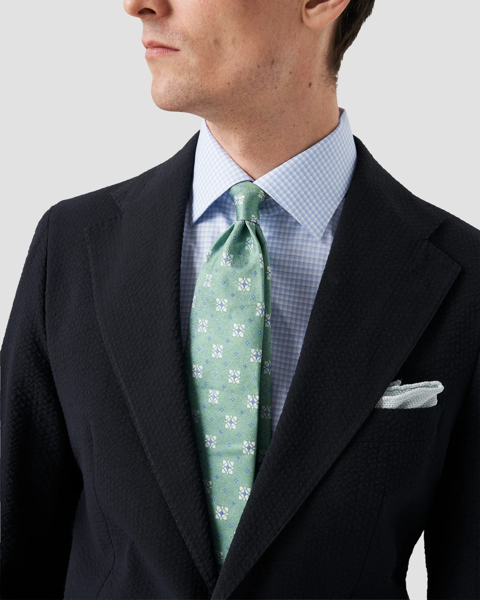 Eton - elevated checked poplin shirt
