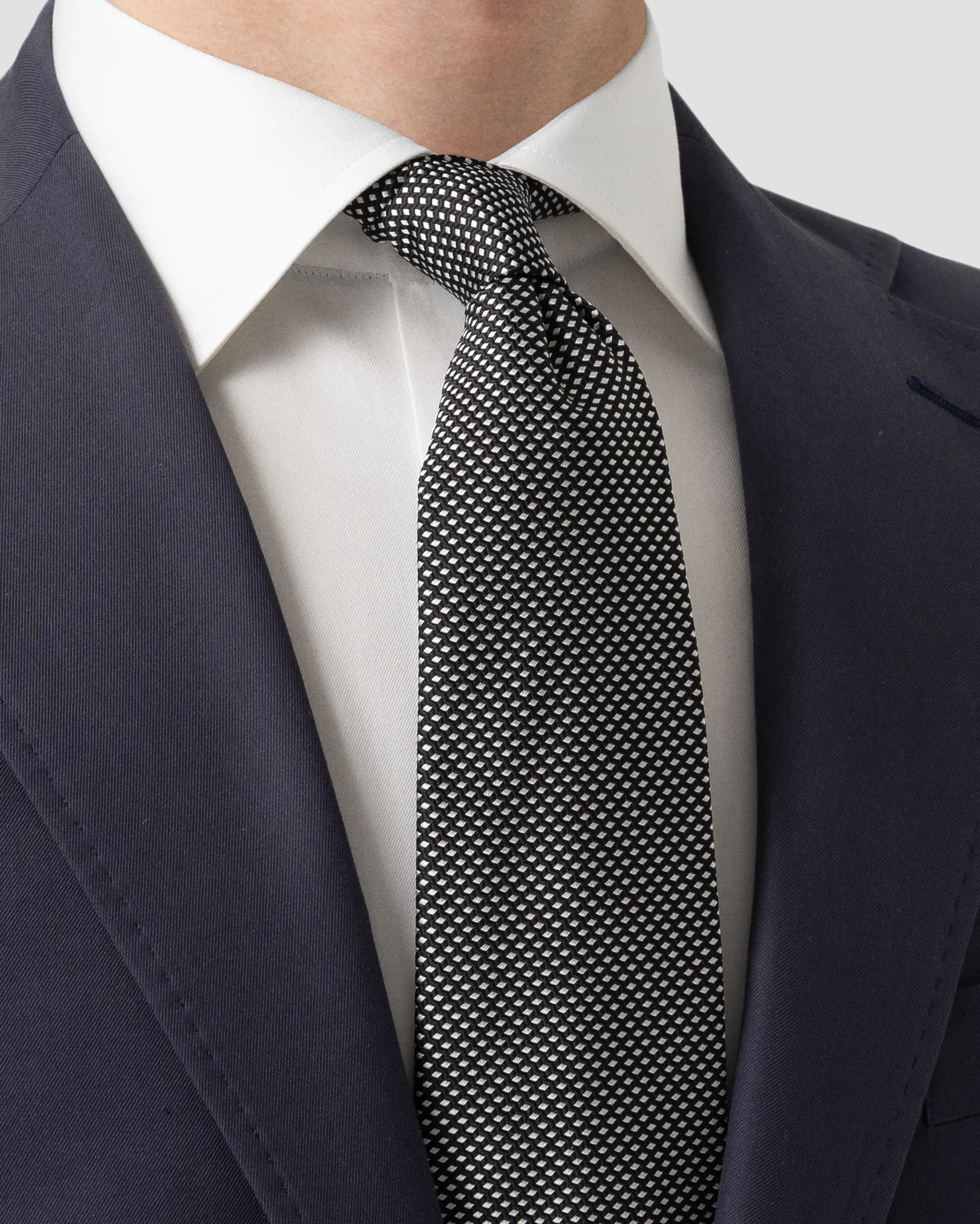 Eton - Schwarze Krawatte mit geometrischem Muster