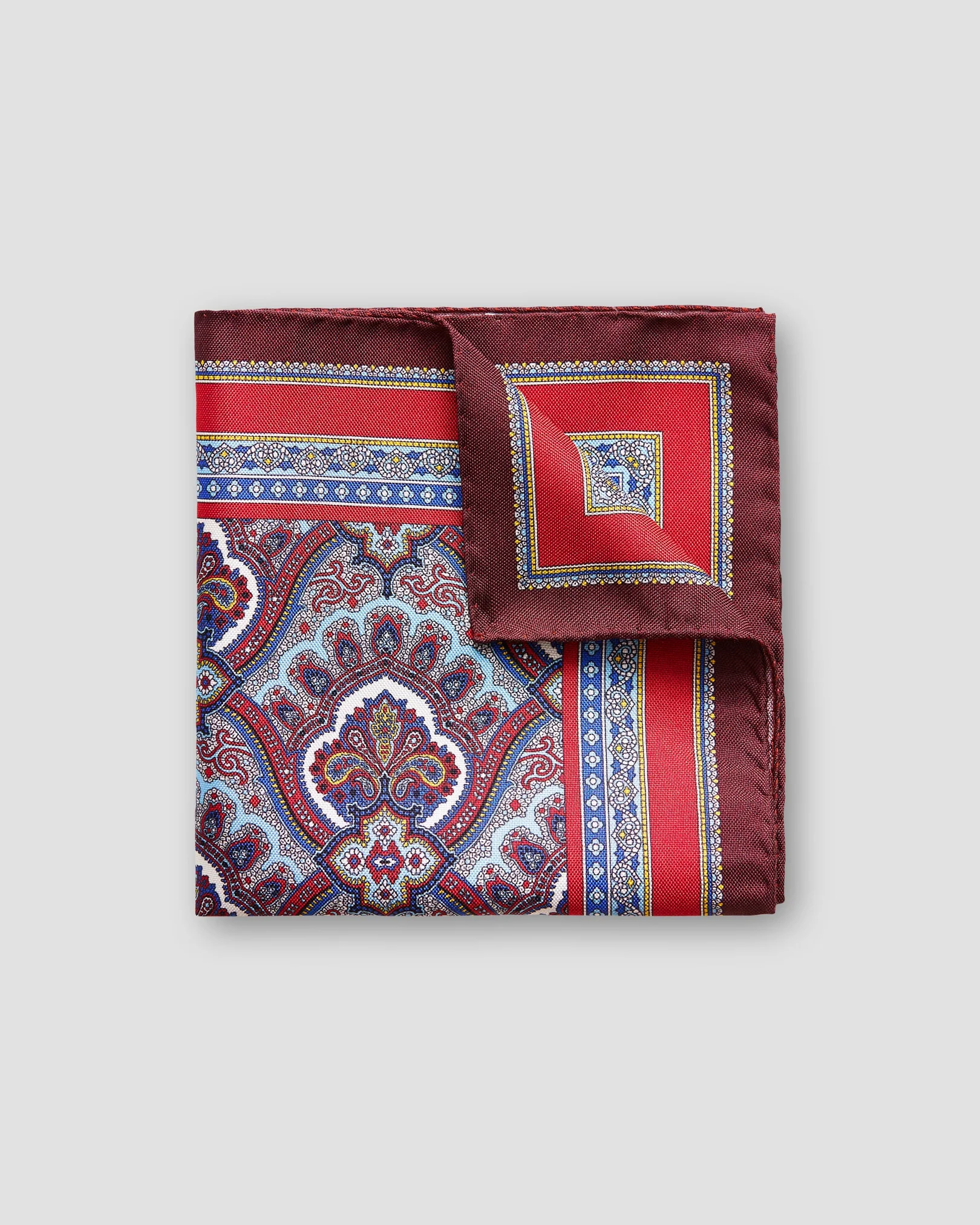 Eton - Rotes Einstecktuch mit Paisleymuster