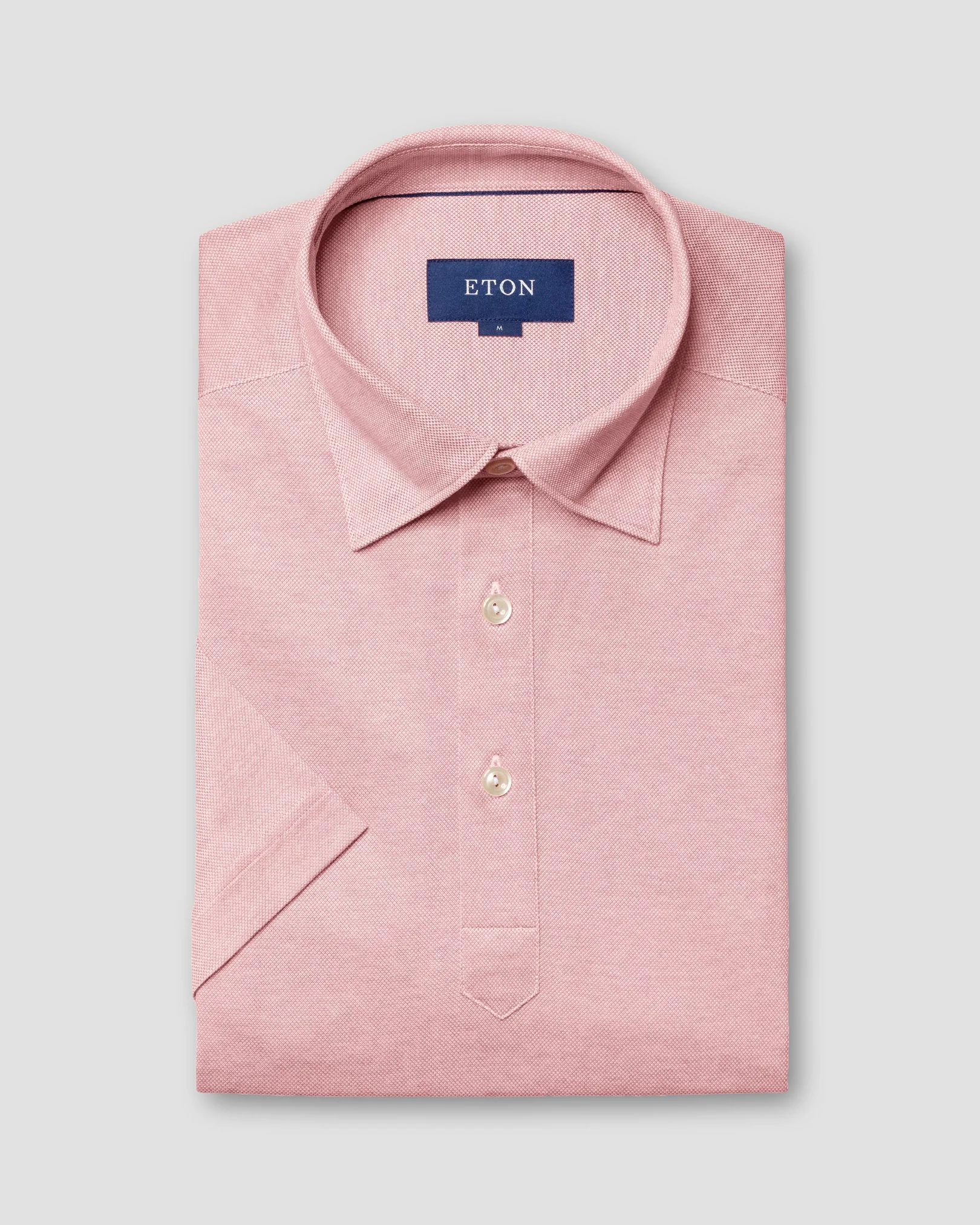 Eton - Pink Oxford Piqué Polo Shirt - Short Sleeve