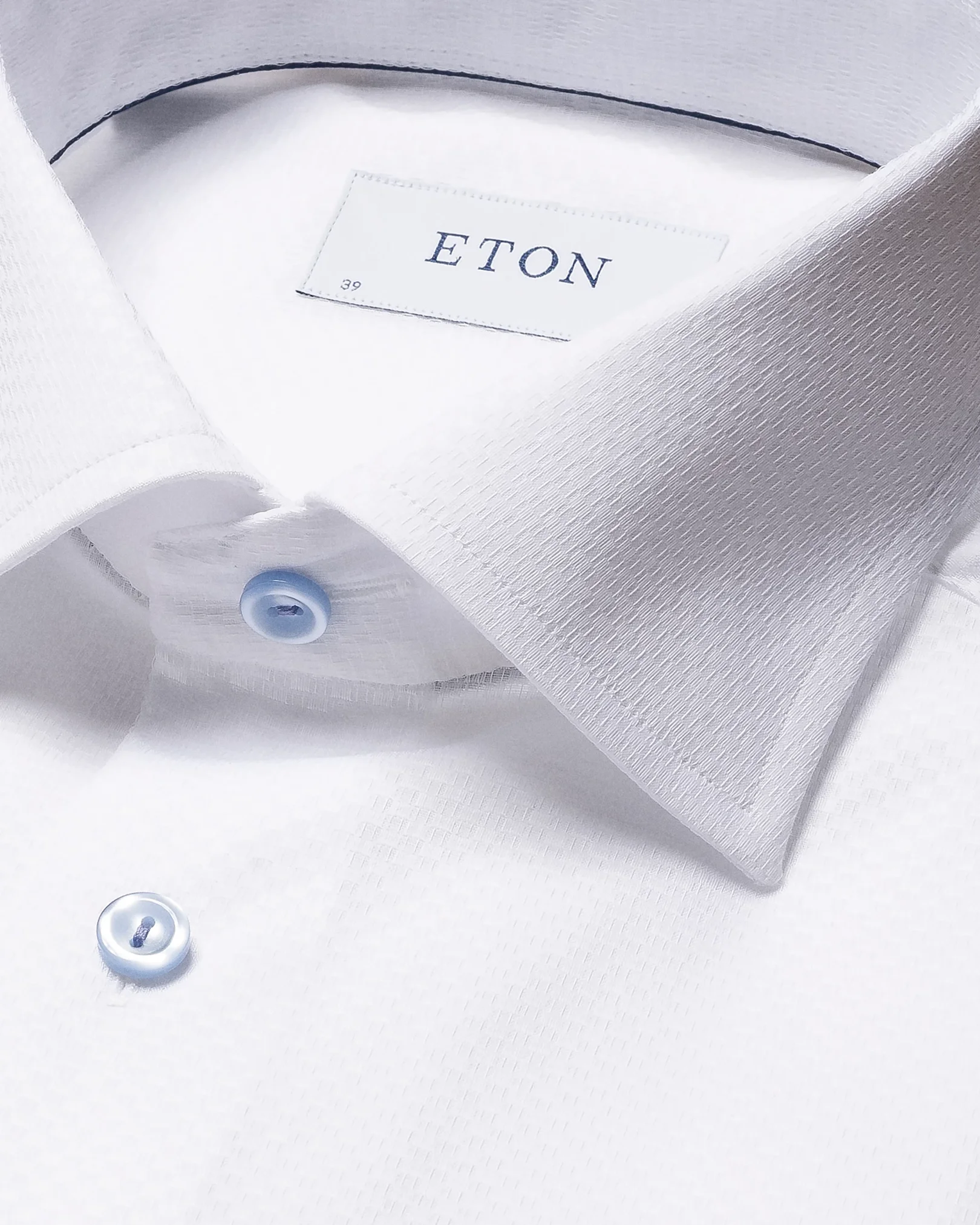 Eton - white twill cutaway dobby effect