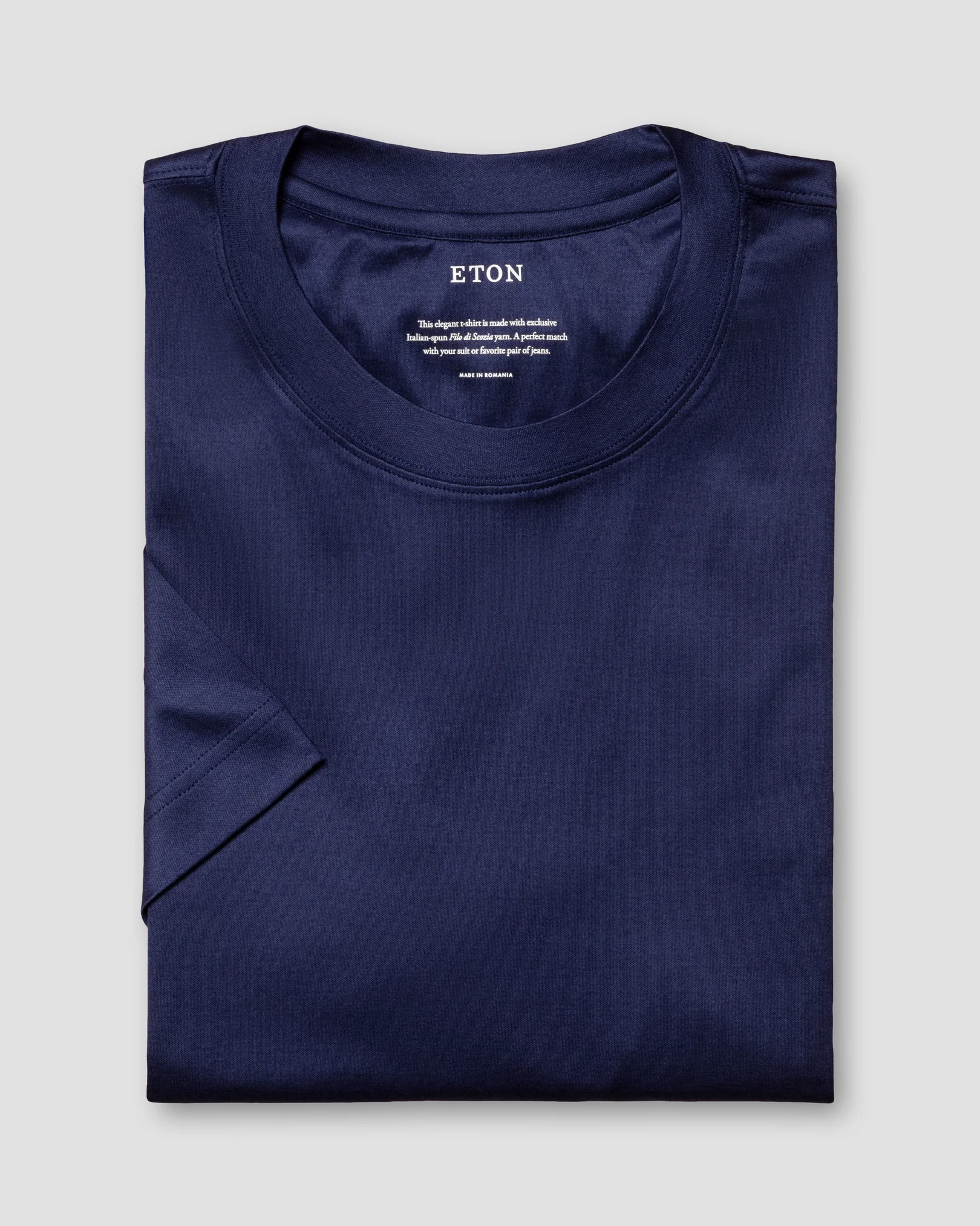 Eton - dark blue filo di scozia t shirt