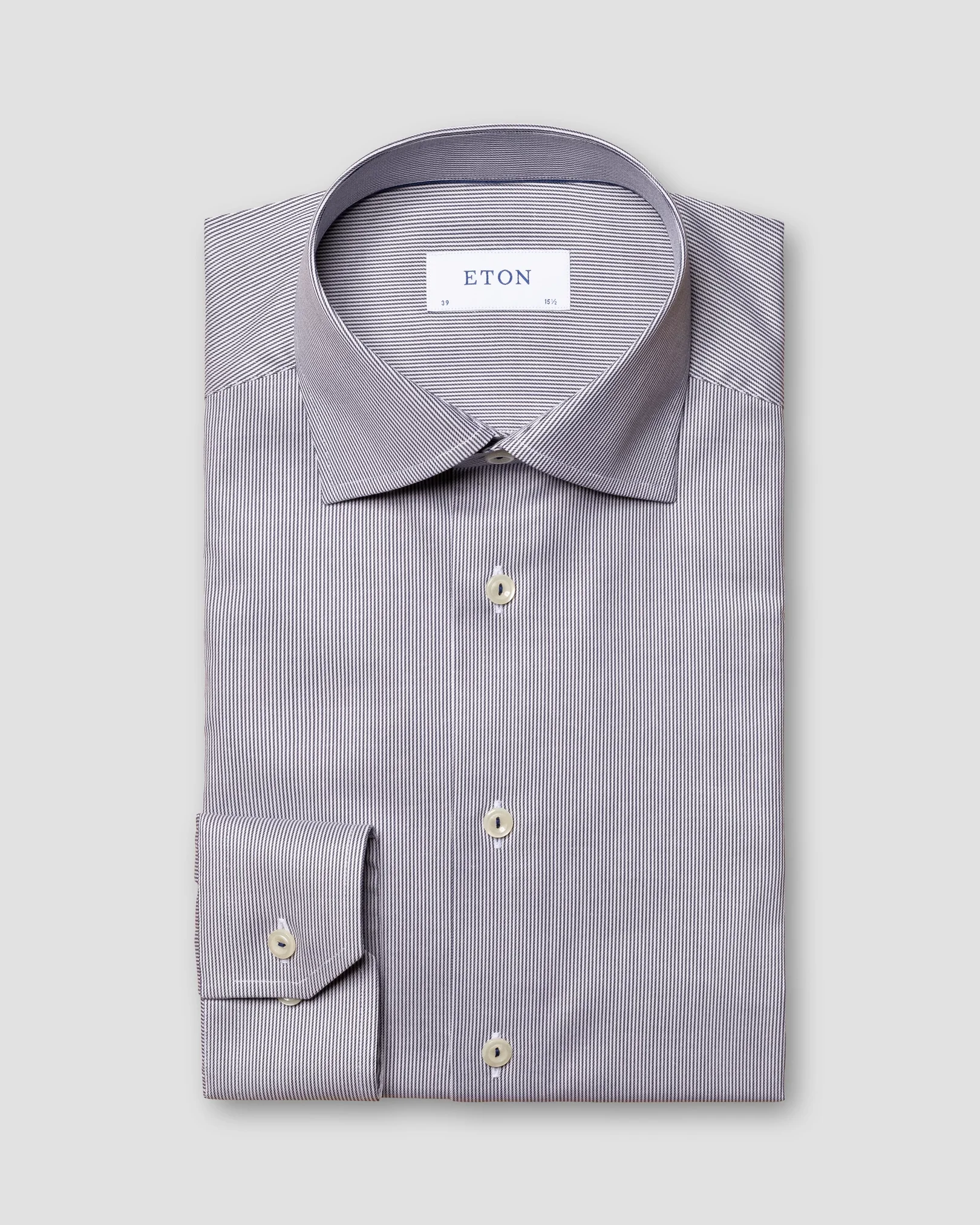 Eton - blue striped stretch twill shirt