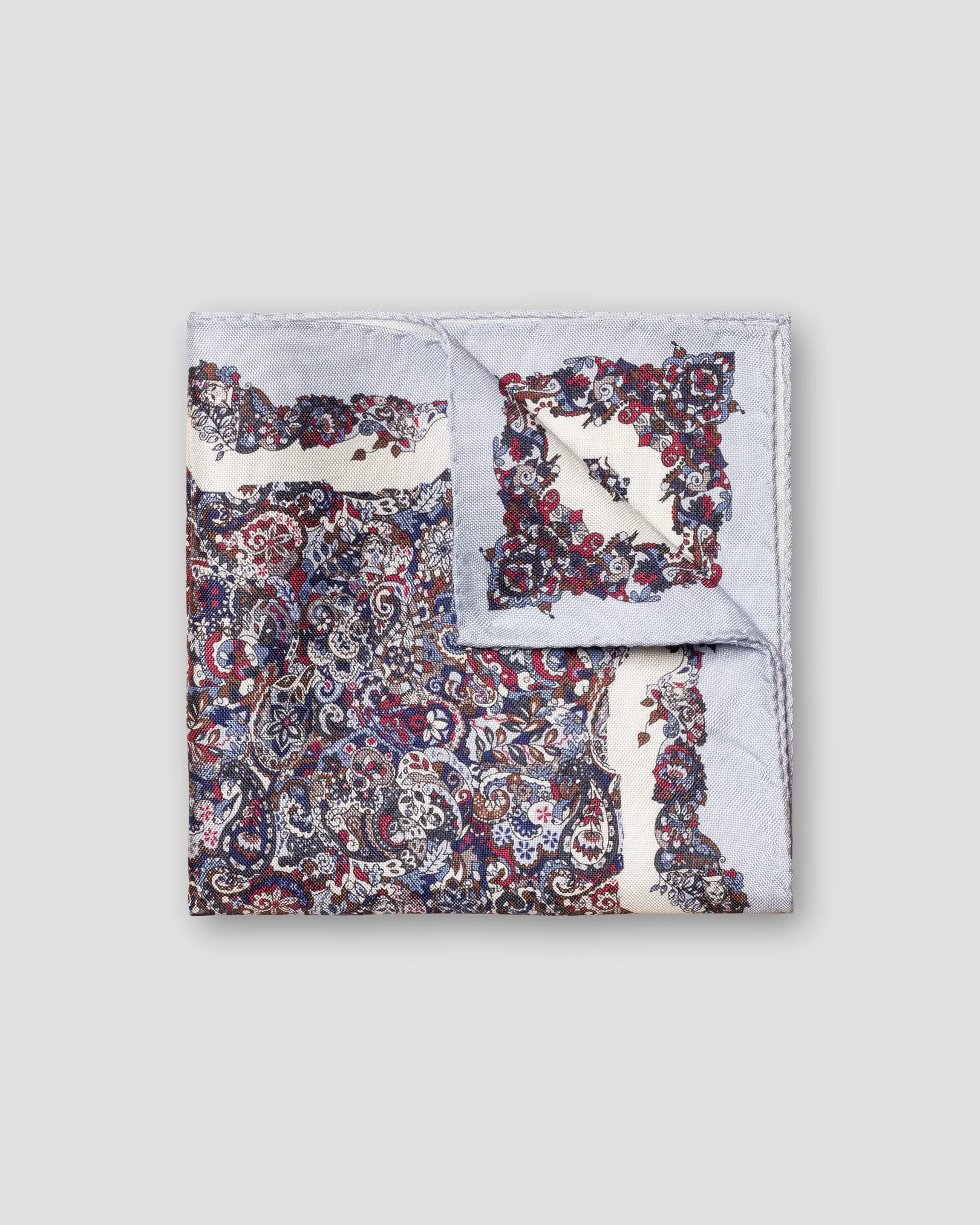 Eton - blue scandinavian paisley print pocket square