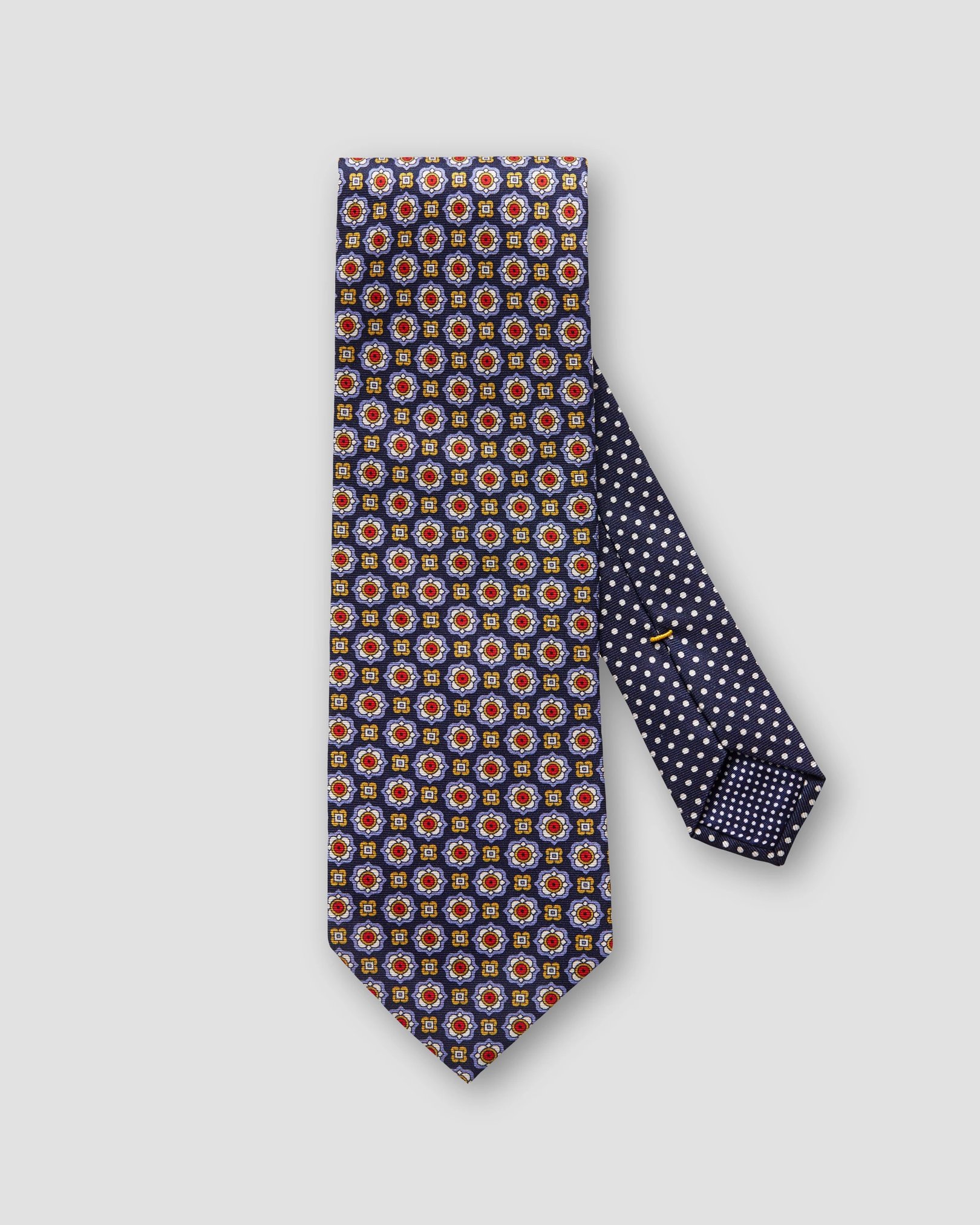 Eton - navy geometric dotted tie