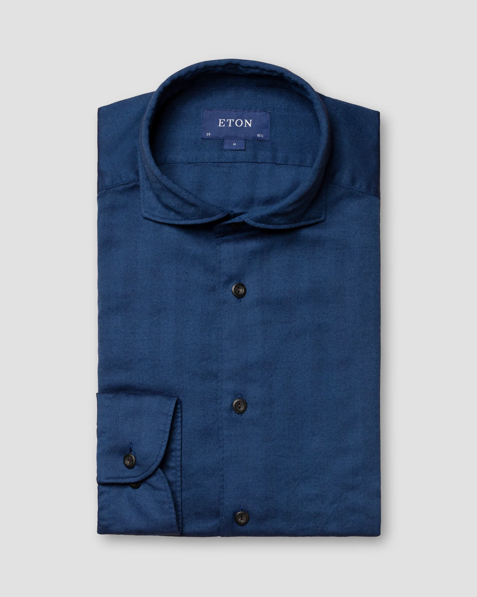 Eton - Dark blue Lightweight flannel