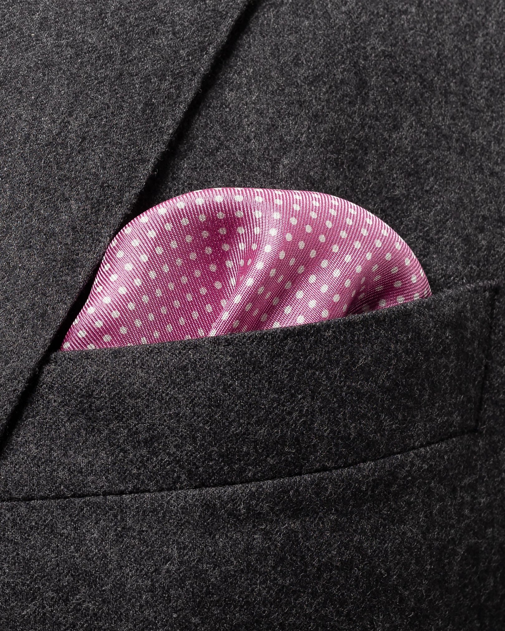 Eton - pink polka dots silk pocket square
