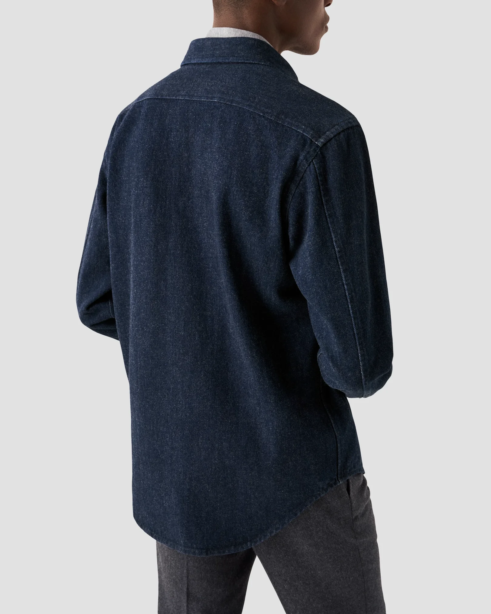 Eton - navy blue indigo turndown collar overshirt
