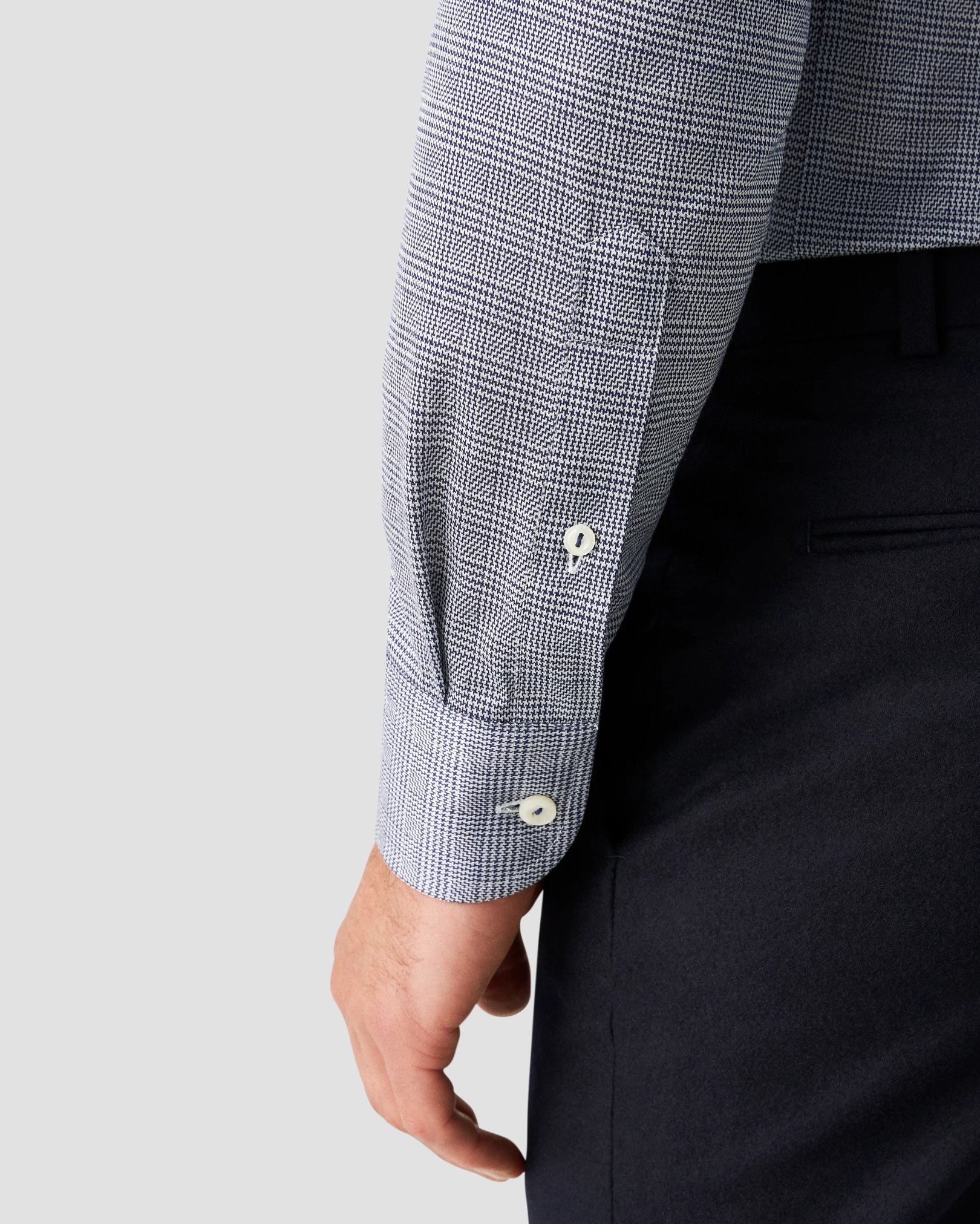 Eton - solid navy blue knit king