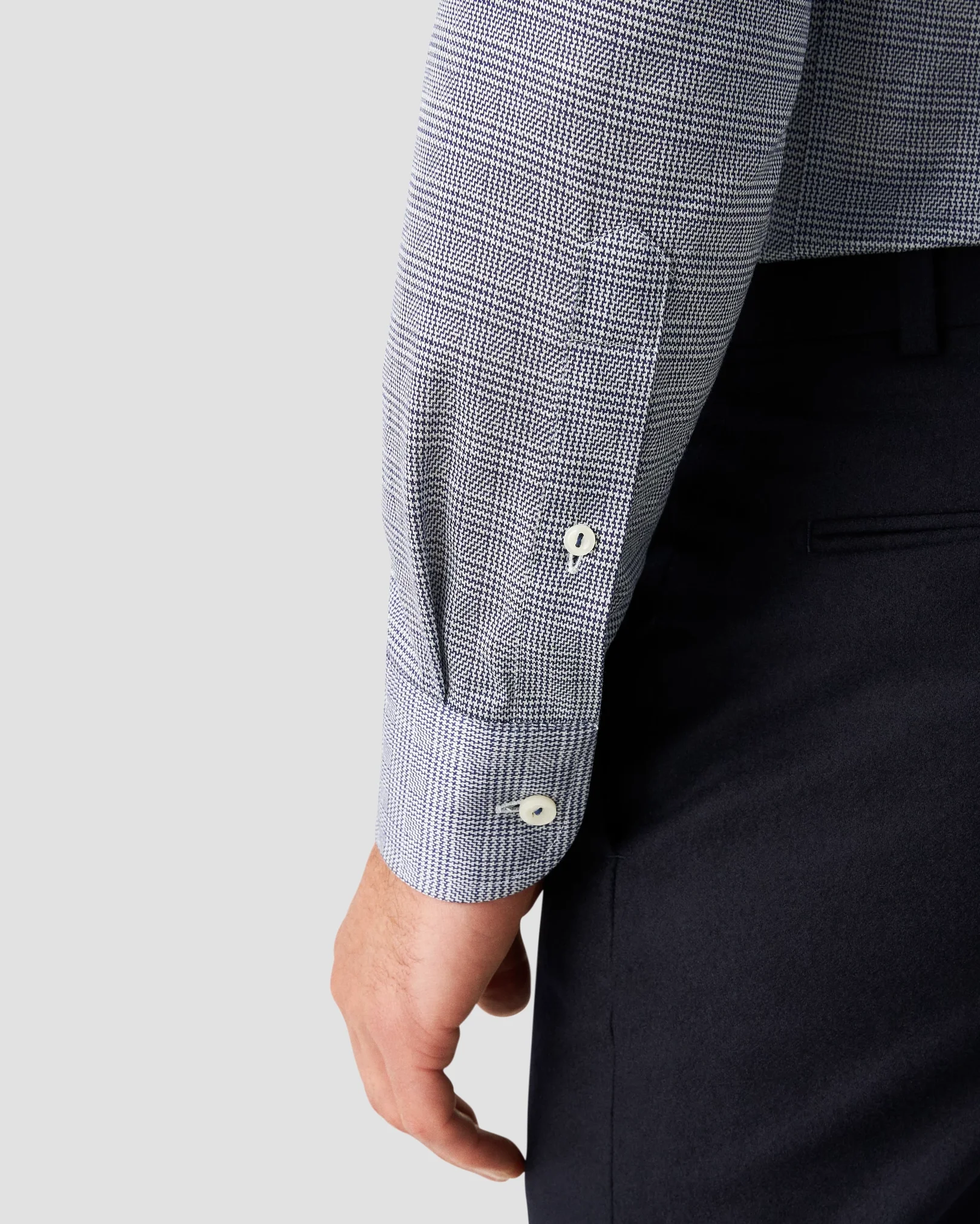 Eton - solid navy blue knit king