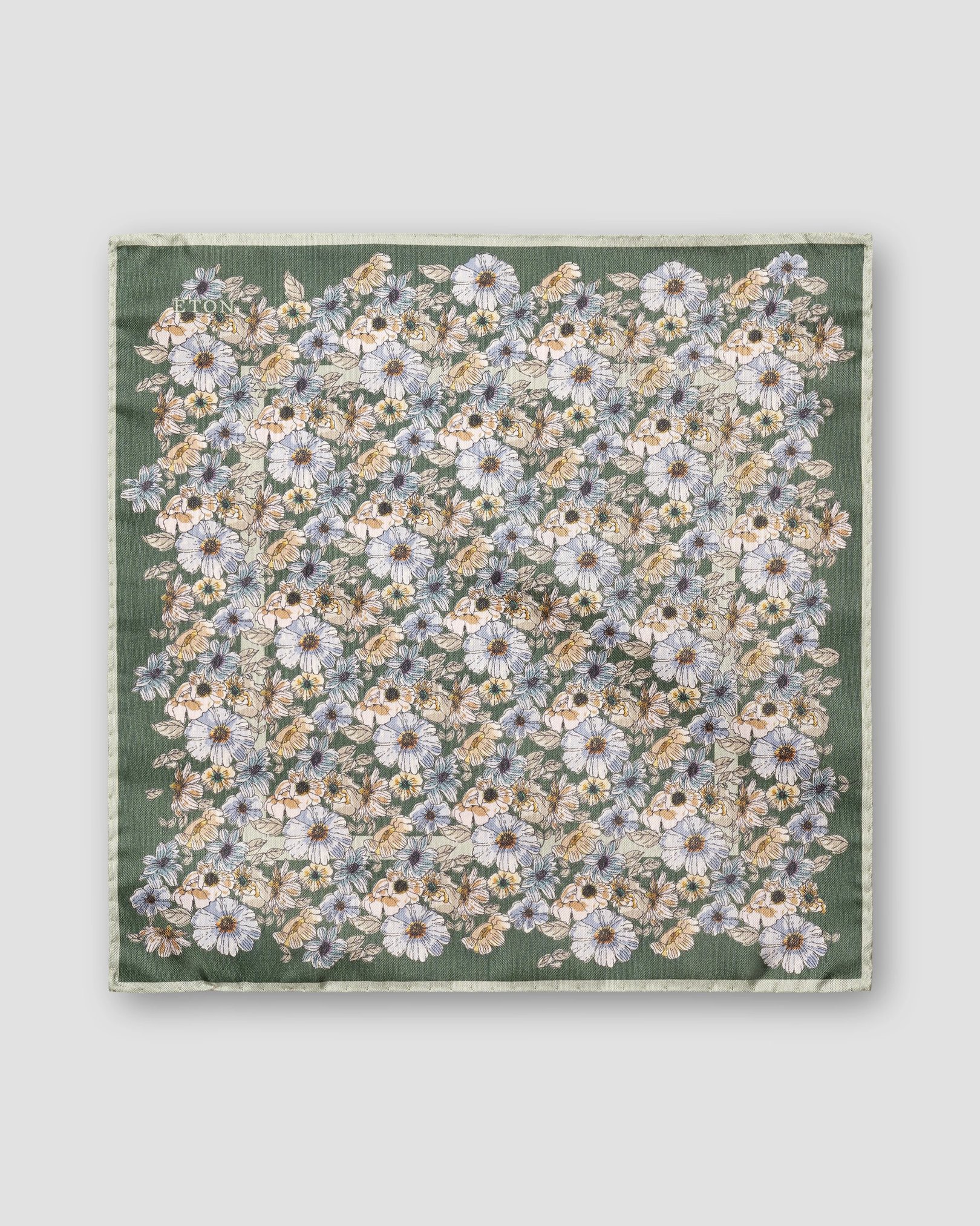Eton - light green tussah silk pocket square