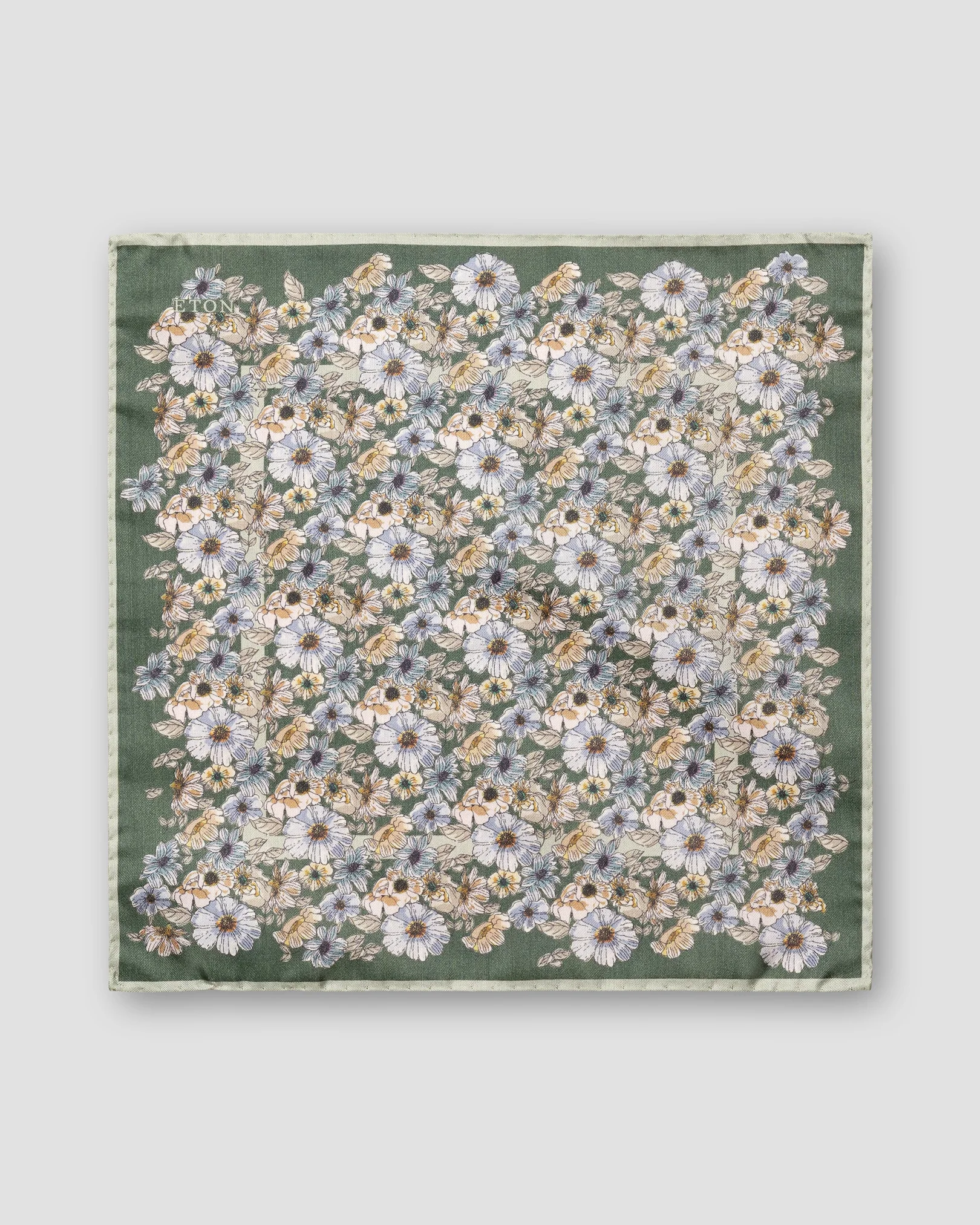 Eton - light green tussah silk pocket square