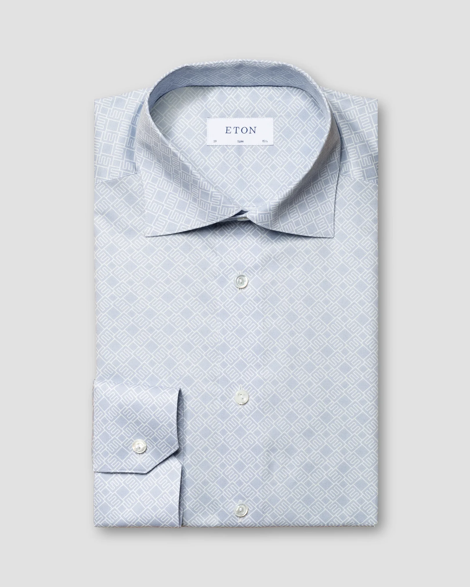 Eton - light blue fine twill e print