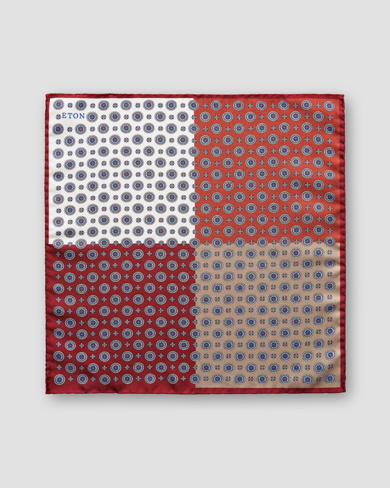 Eton - brown four square silk pocket square