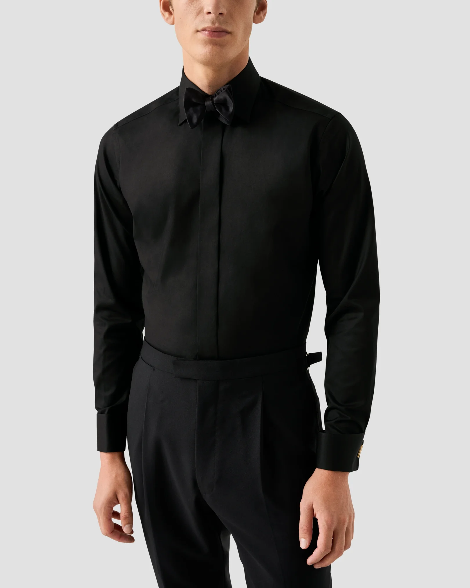 Eton - black signature twill moderate cutaway shirt