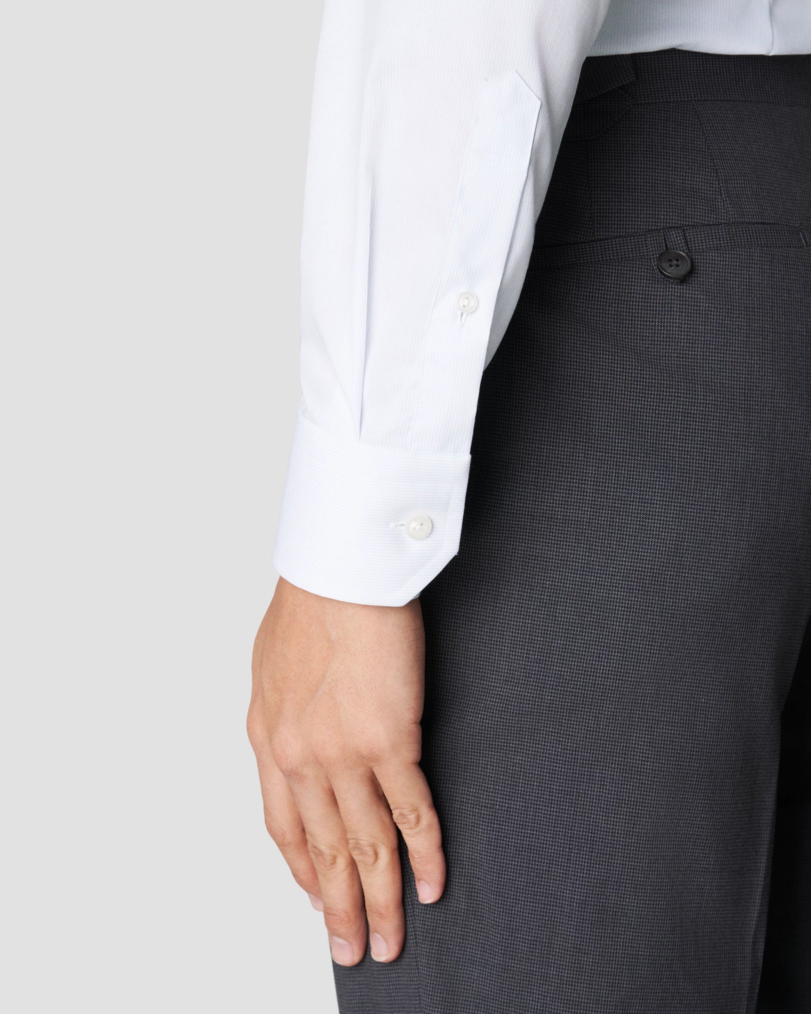 Eton - light blue twill solid shirt
