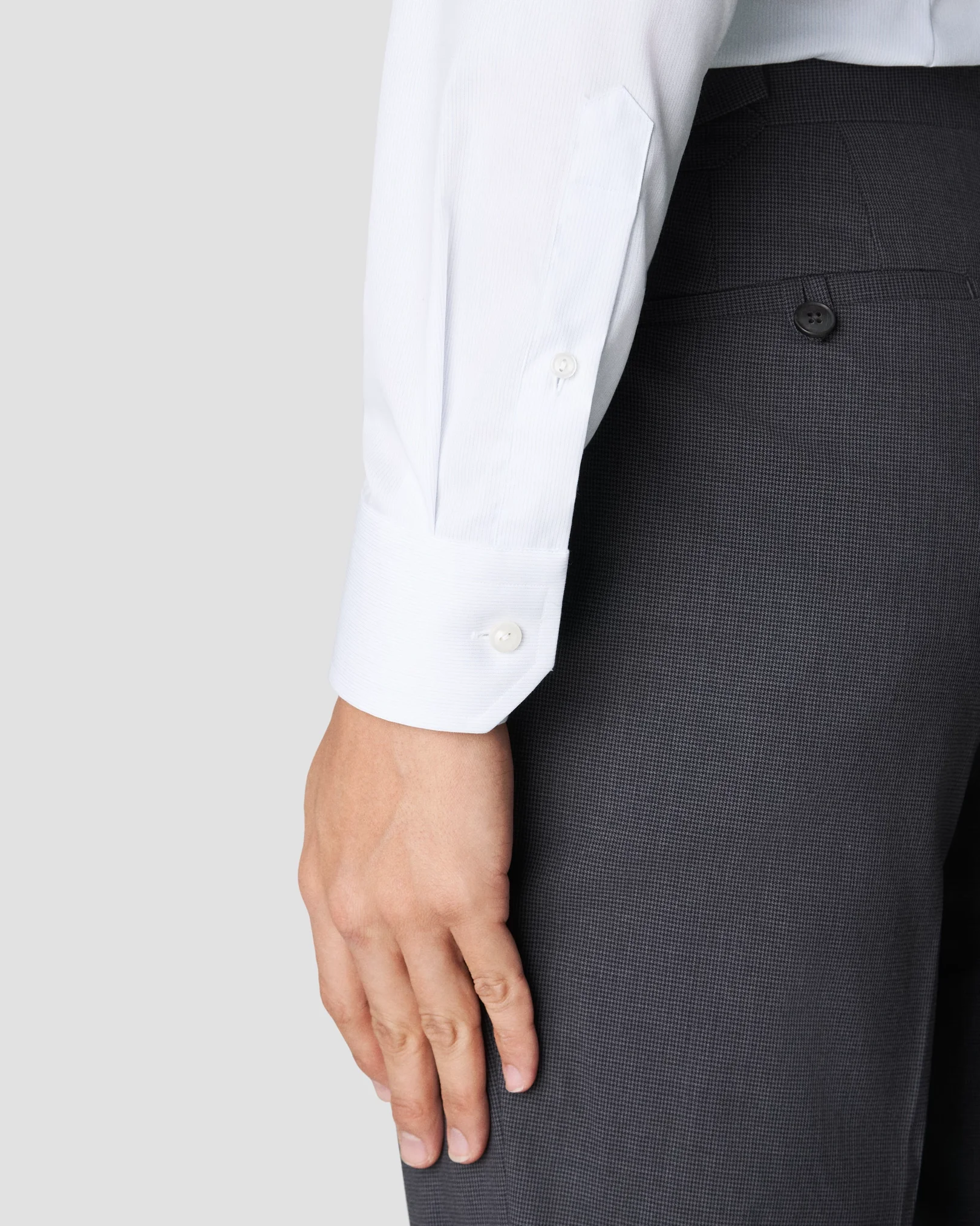 Eton - light blue twill solid shirt