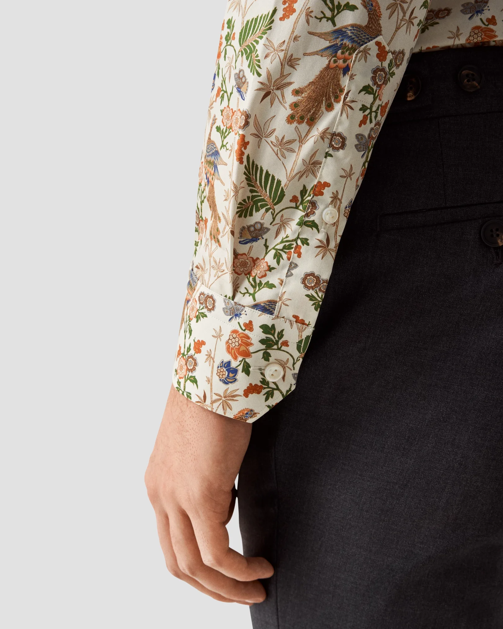 Eton - floral fine twill shirt
