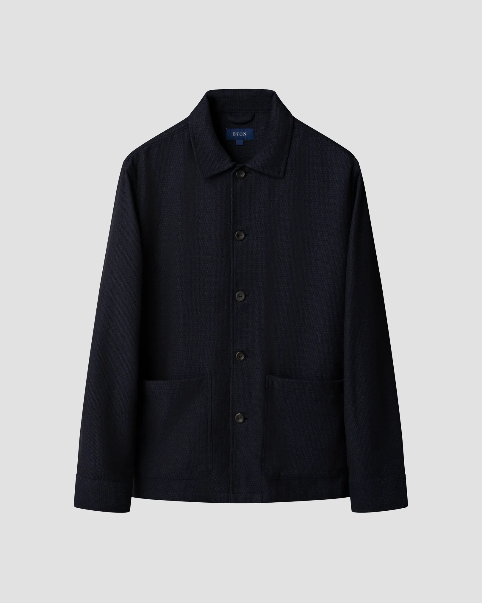 Eton - navy blue structured two pocket overshirt