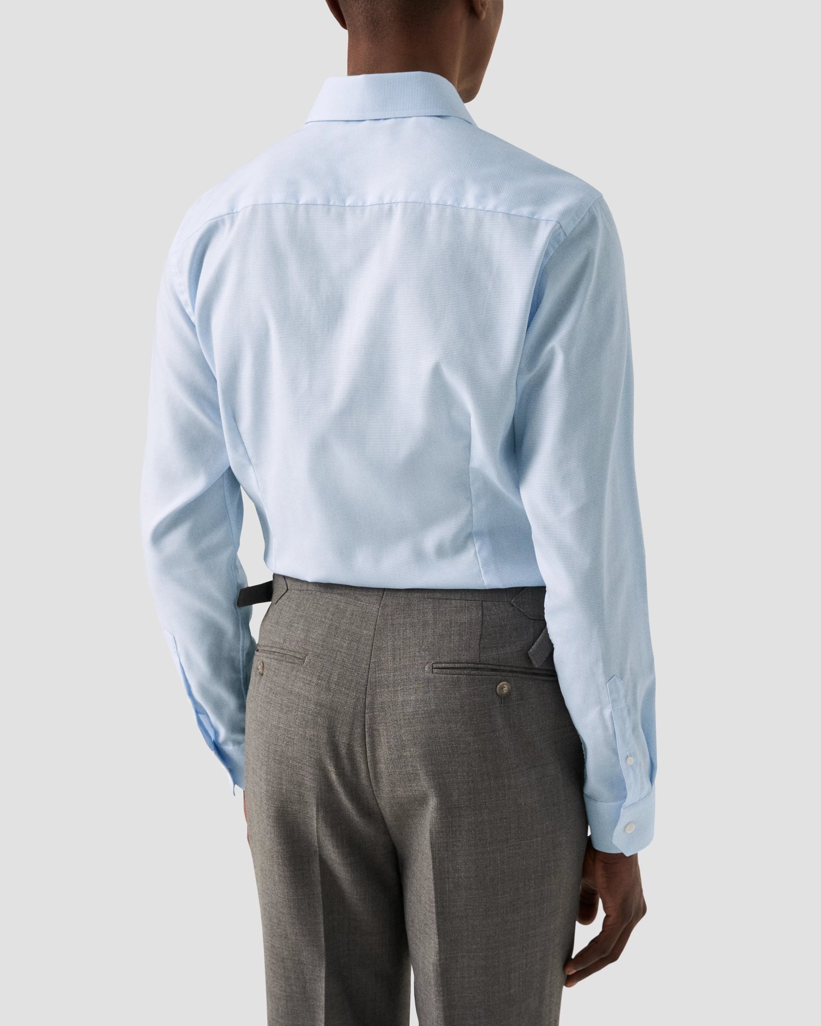 Eton - light blue solid twill shirt