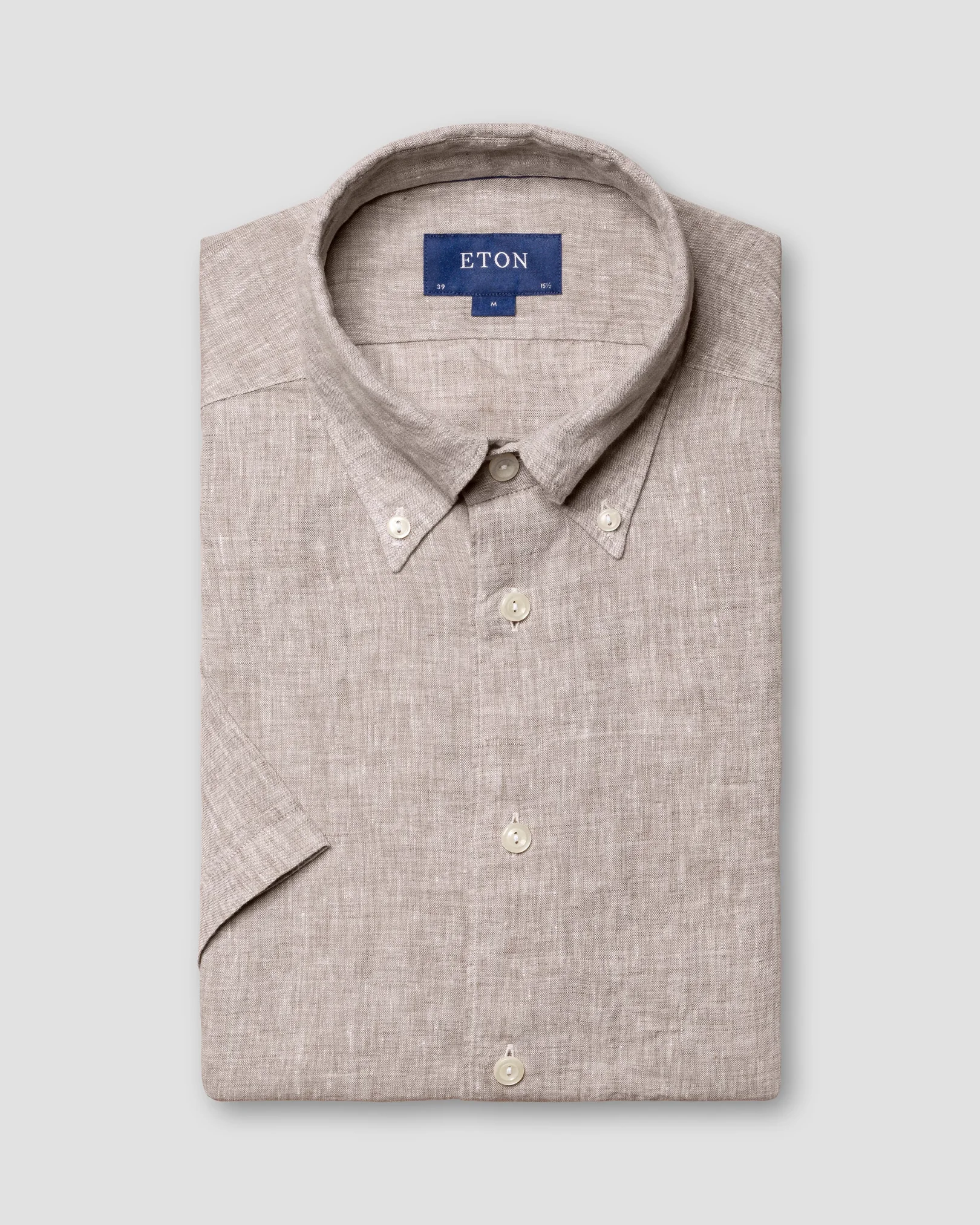 Eton - brown linen shirt short sleeve