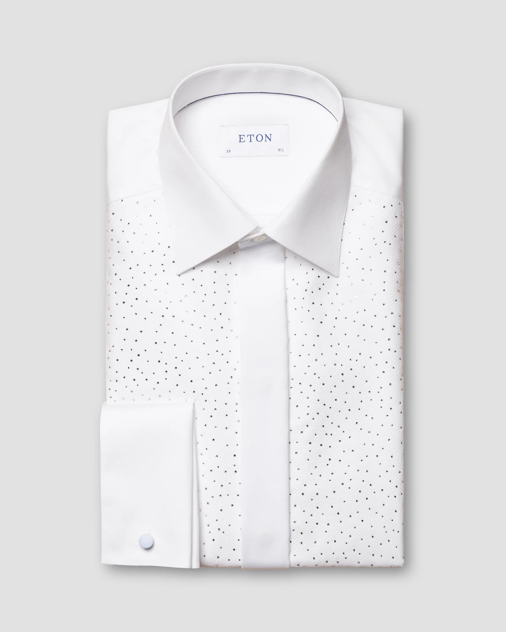 Eton - white pique swarovski shirt