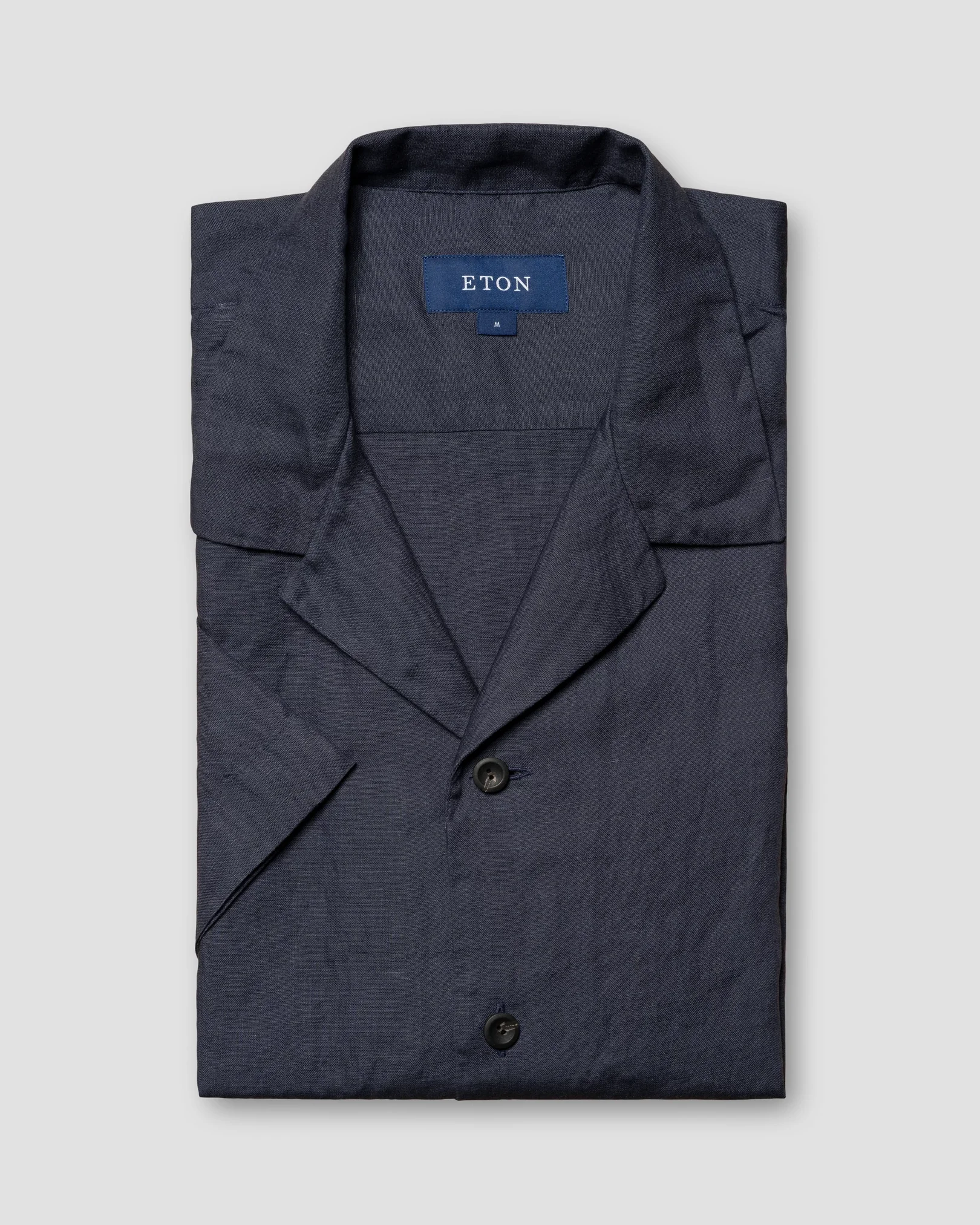 Eton - navy blue linen resort shirt