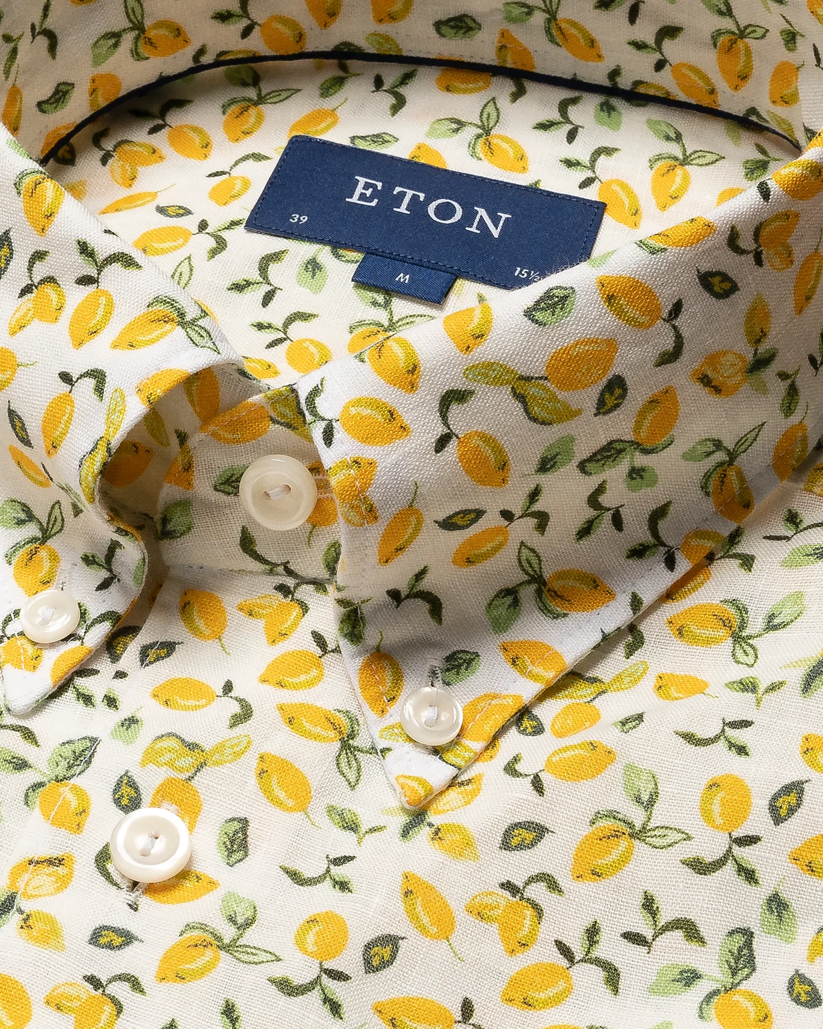 Eton - yellow lemon linen button