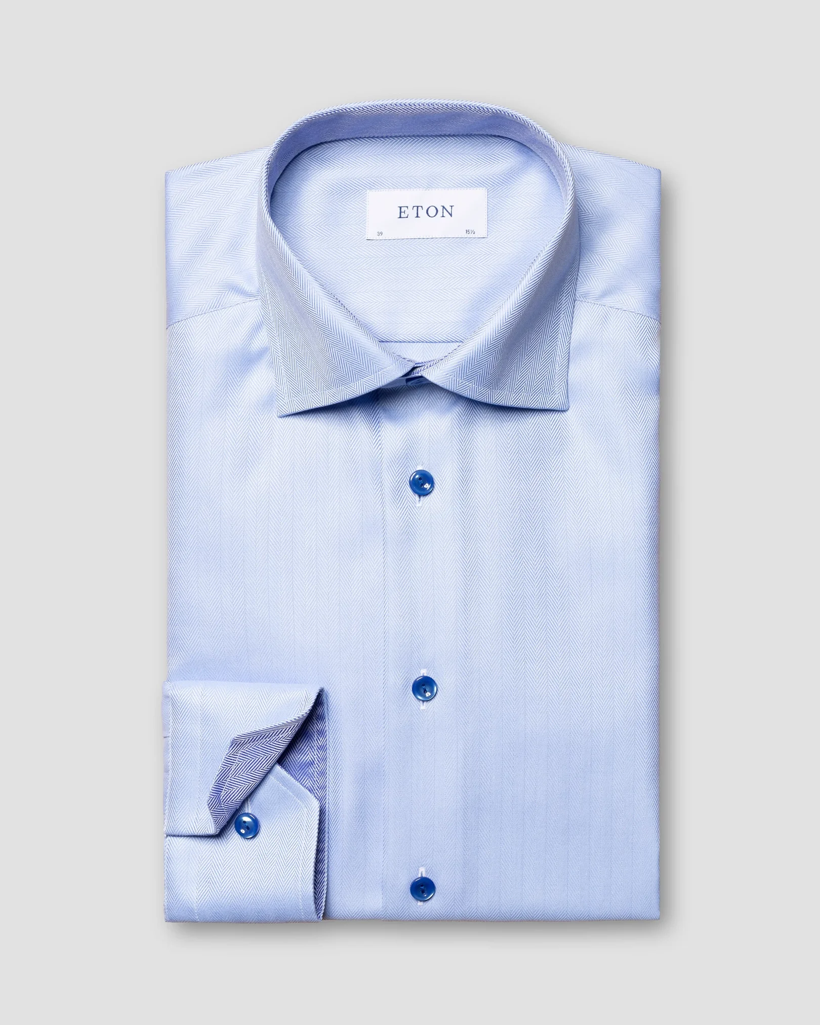 Eton - light blue signature twill ss