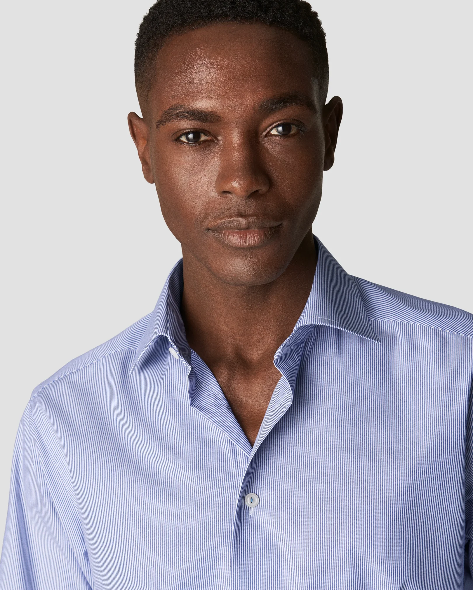 Eton - mid blue poplin cutaway shirt