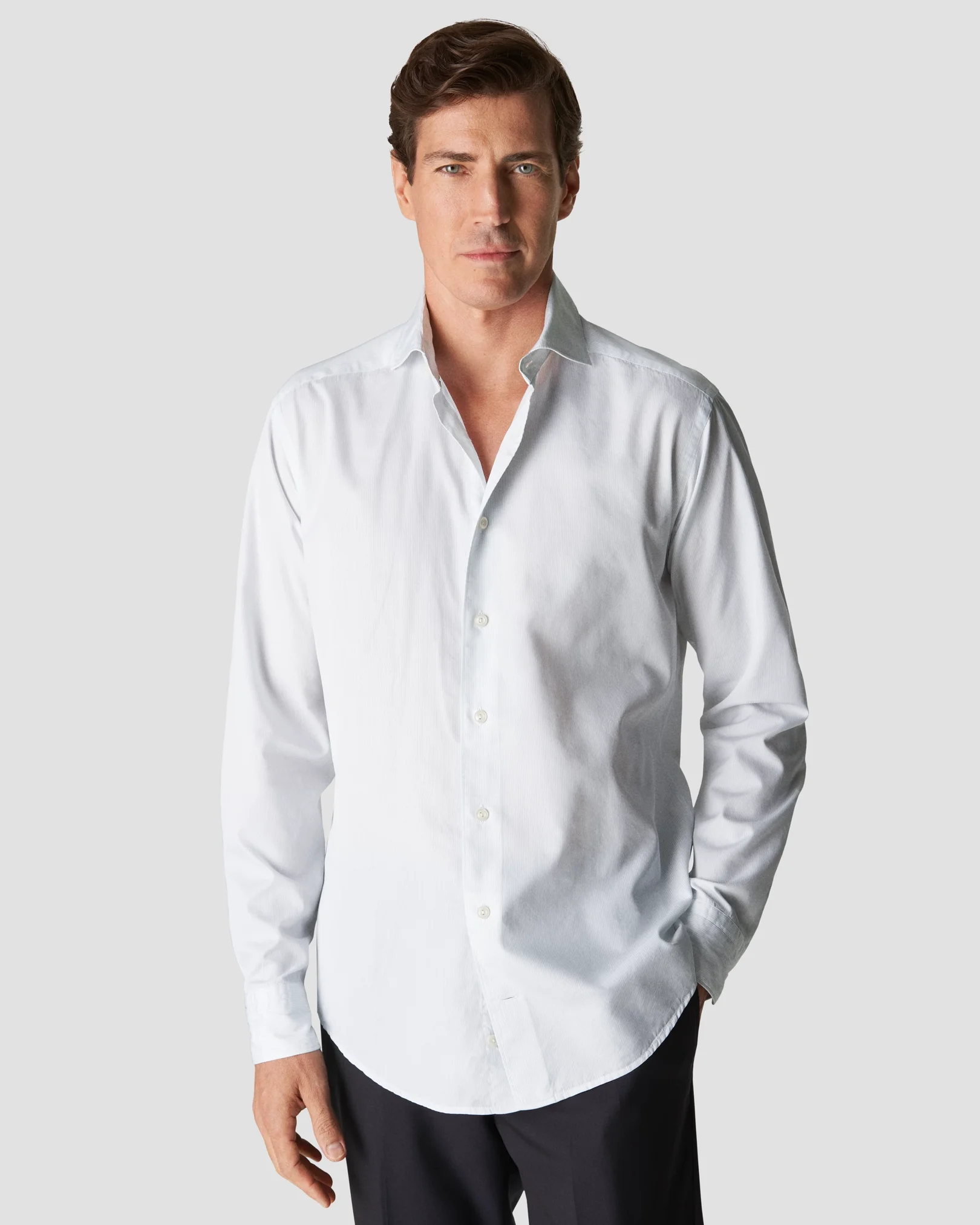 Eton - light blue twill widespread
