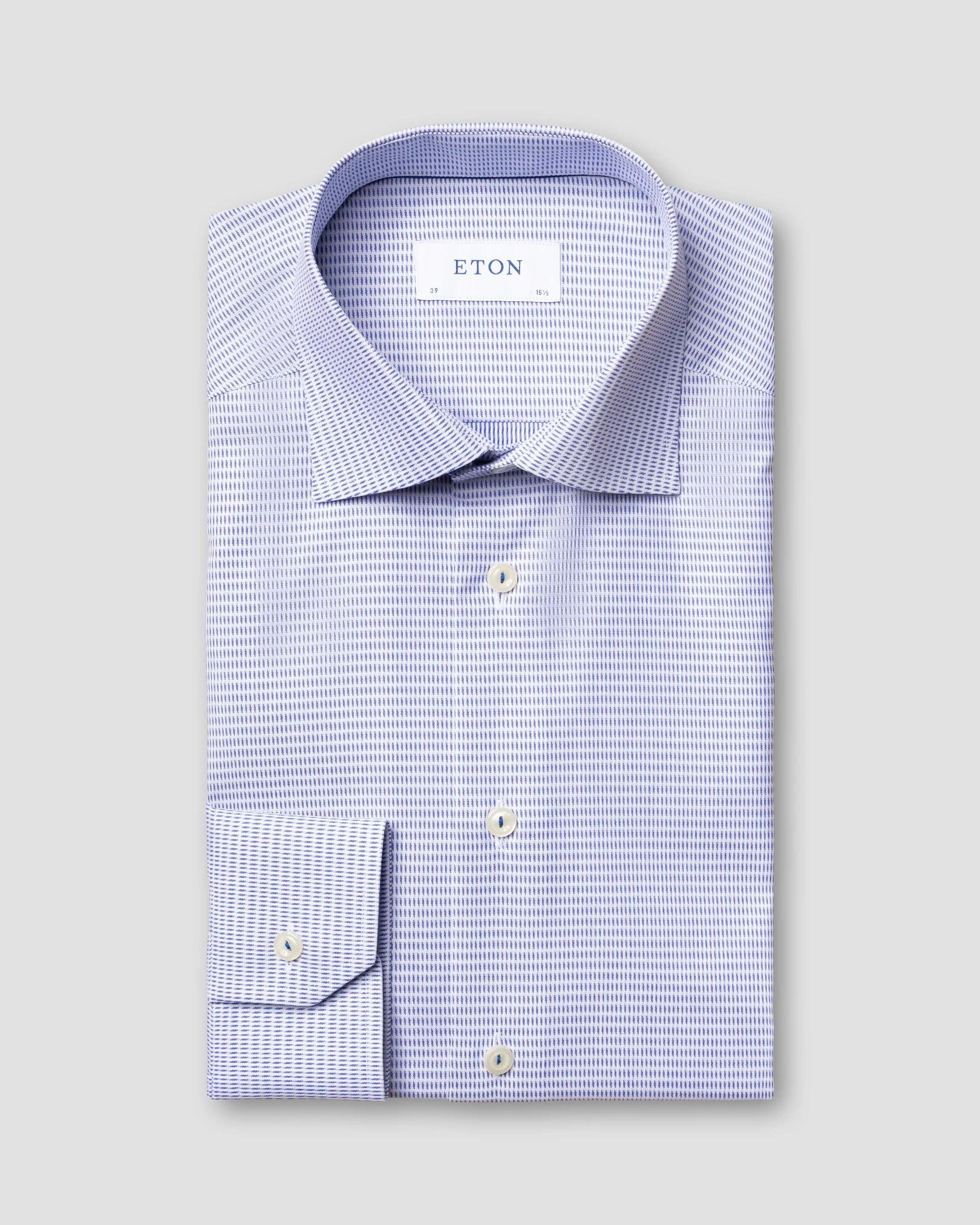 Eton - blue micro woven shirt