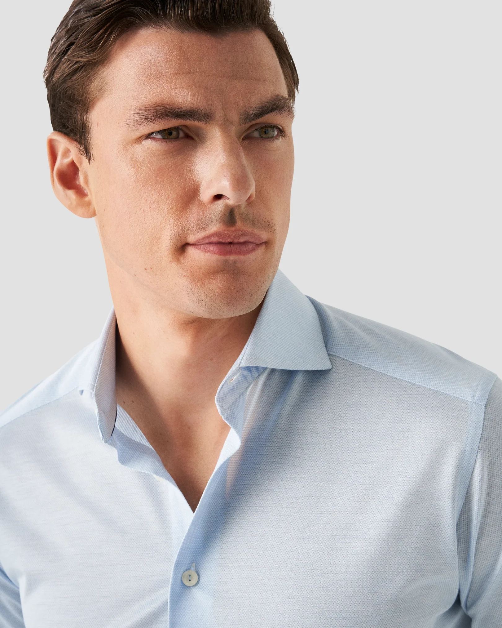 Eton - solid light blue knit king