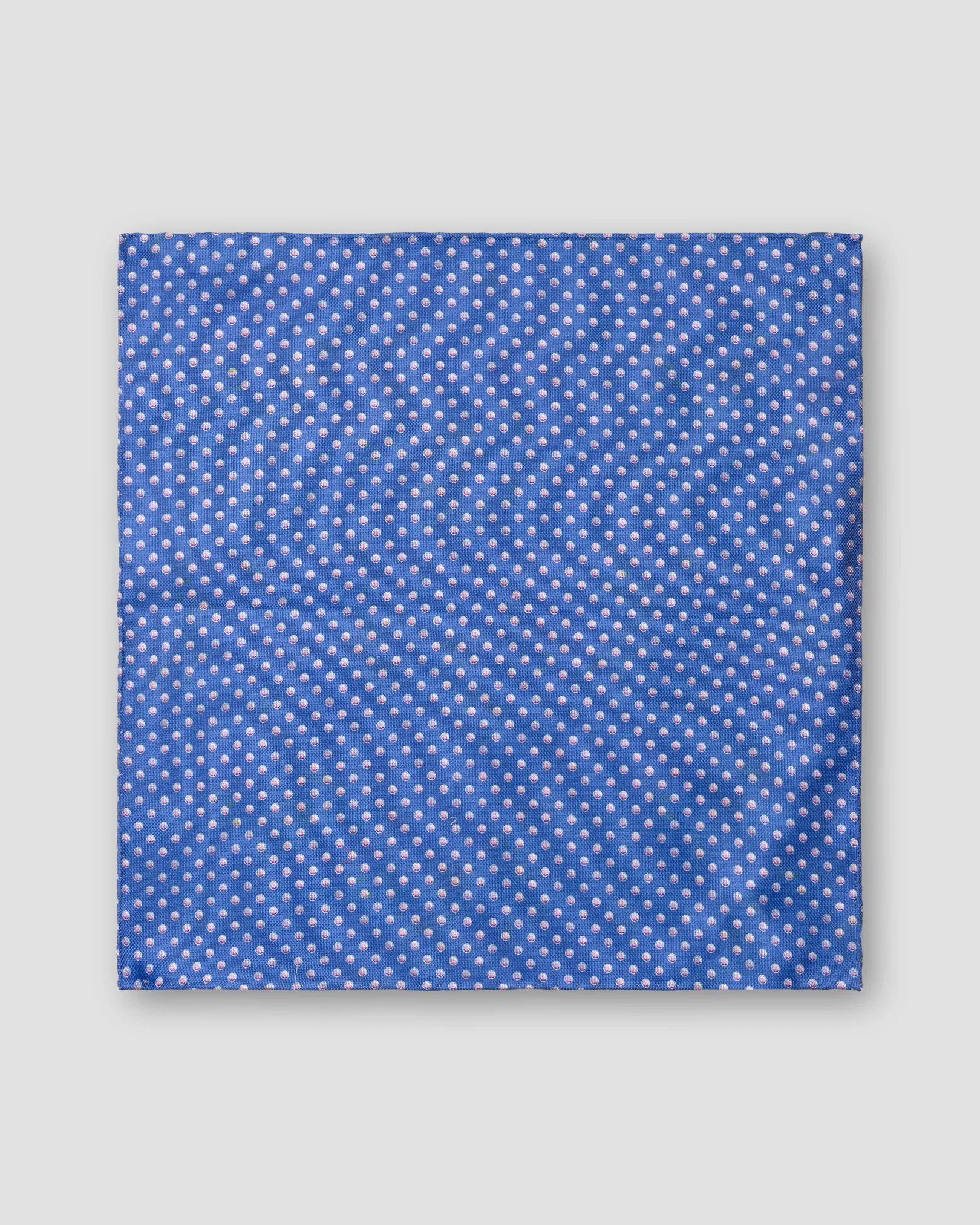 Eton - mid blue floral print two face cotton pocket square